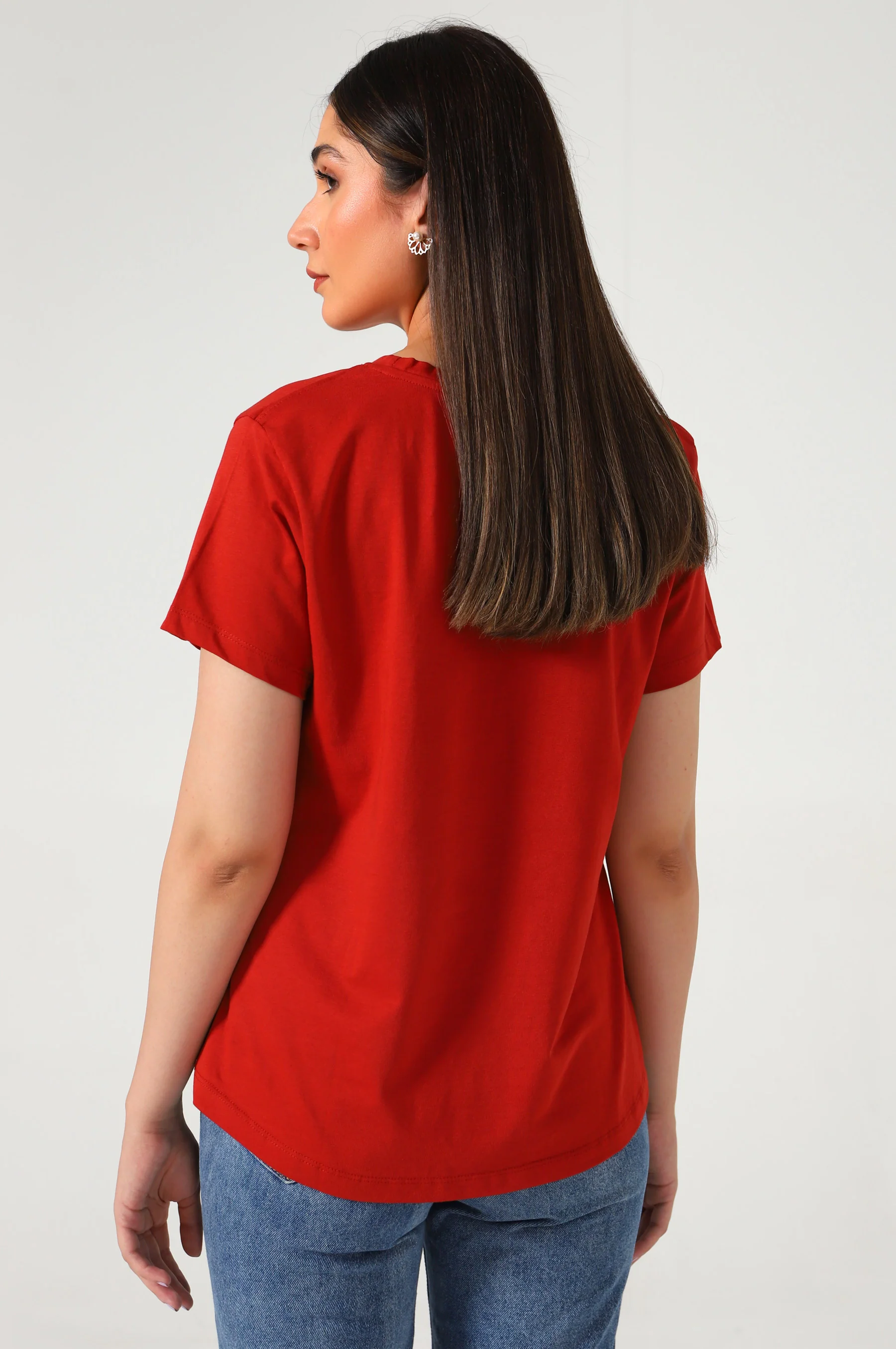Crew Neck Half Sleeves Tee - Image 3