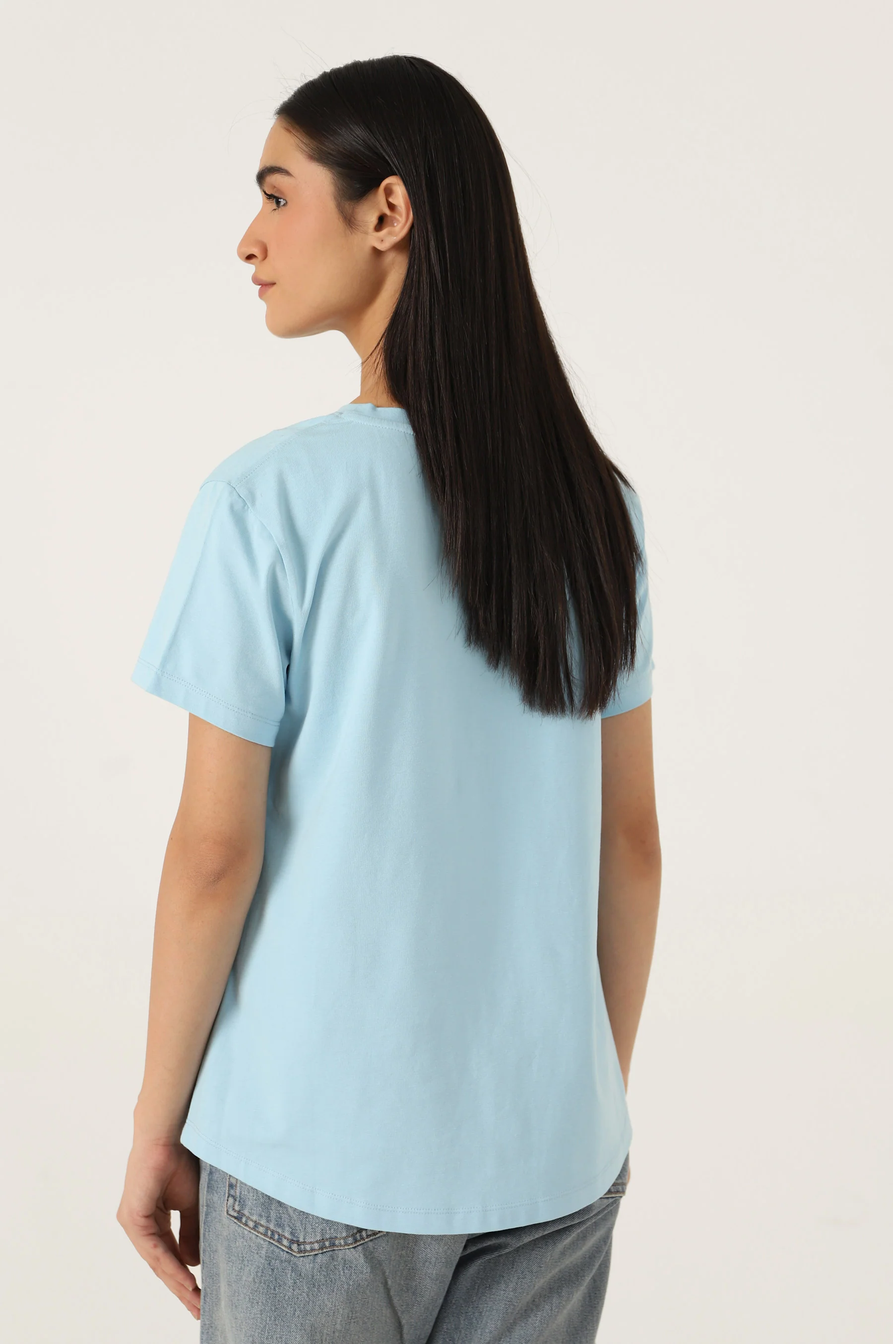 Crew Neck Half Sleeves Tee - Image 2