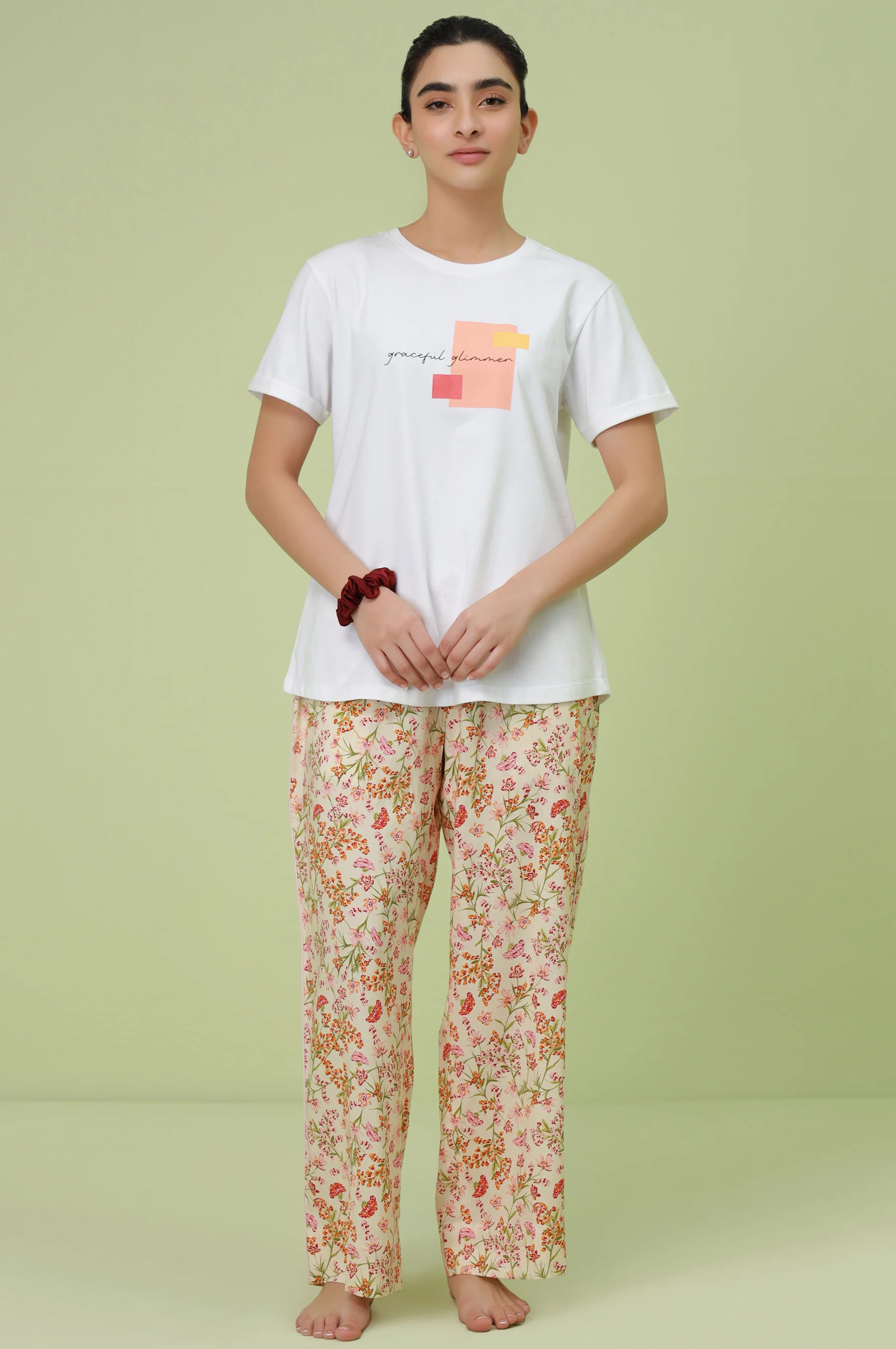 Crew Neck Half Sleeves Tee - White - Image 6