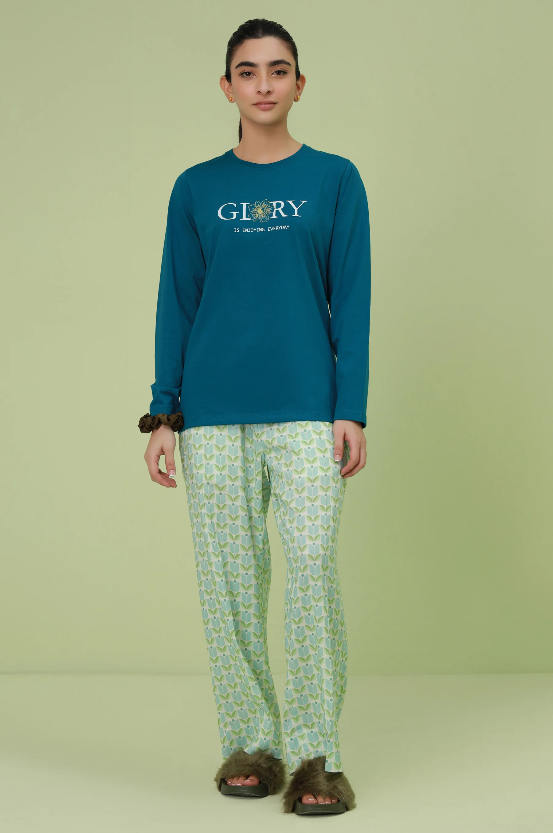 Crew Neck Full Sleeves Tee - Blue - Image 2