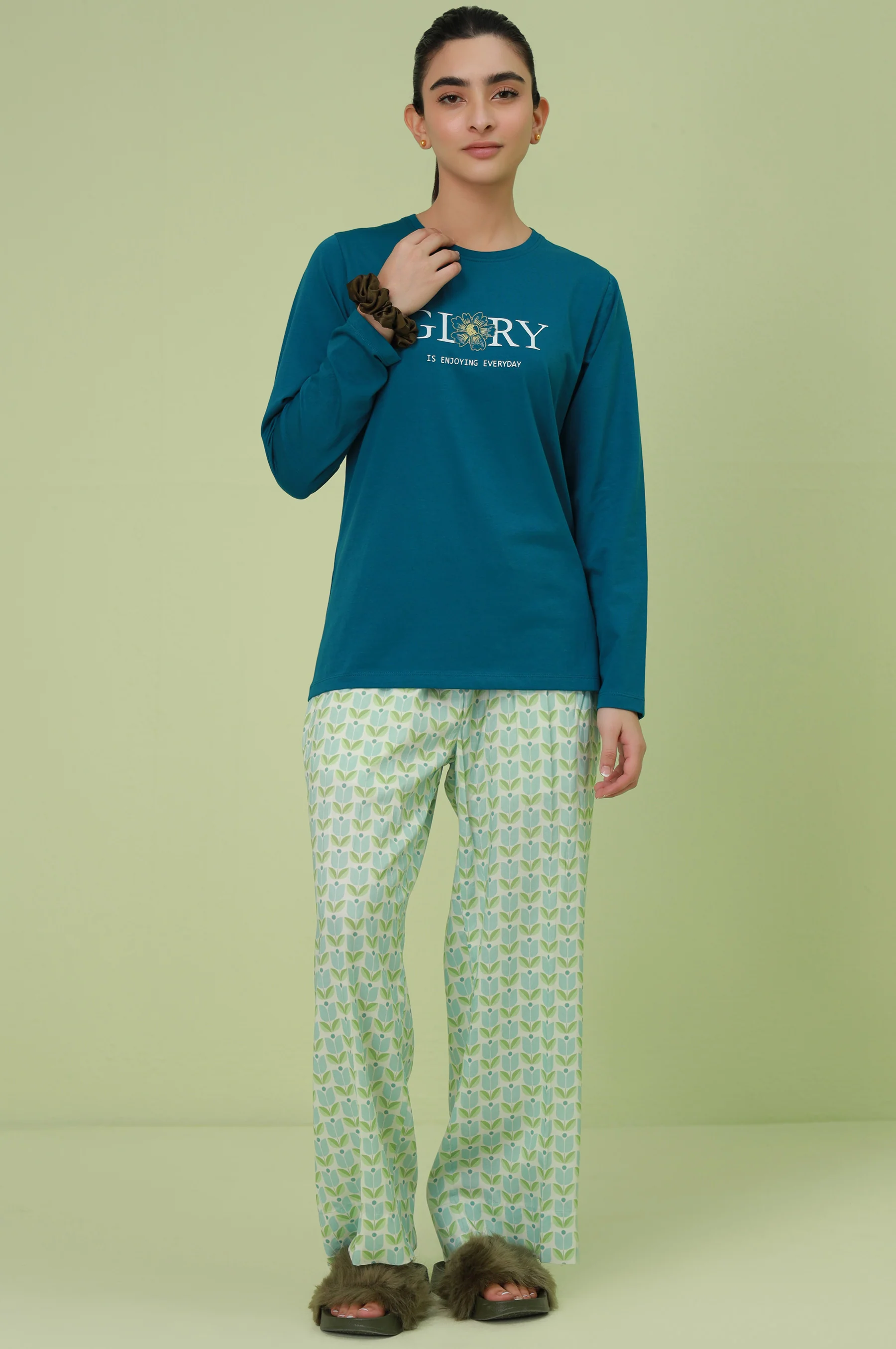 Crew Neck Full Sleeves Tee - Blue - Image 7
