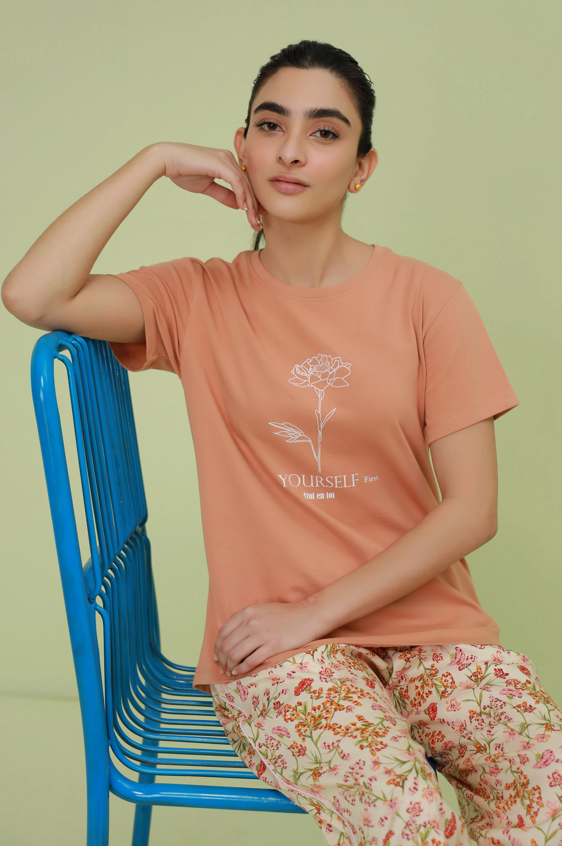 Crew Neck Half Sleeves Tee - Image 5