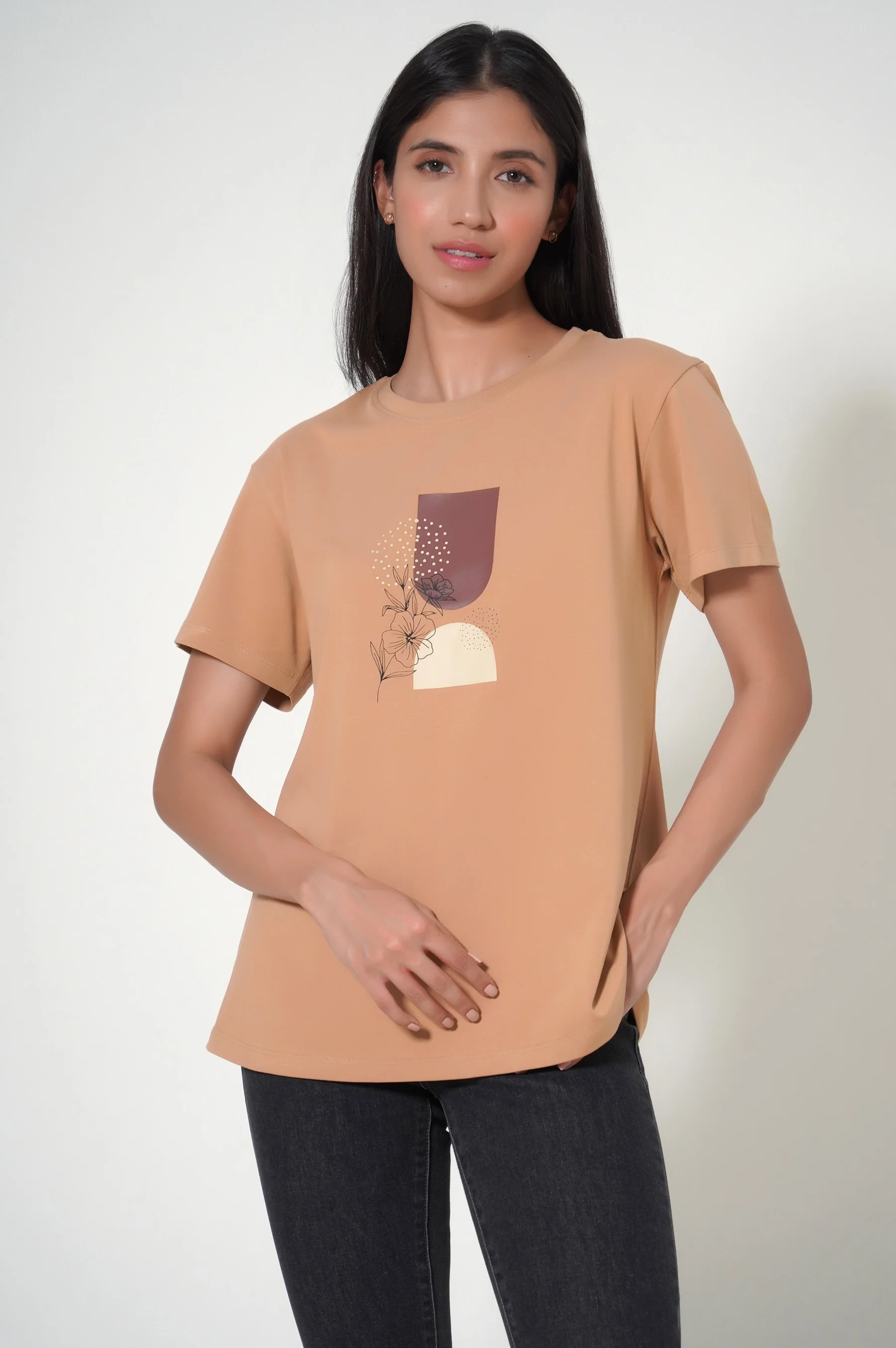 Crew Neck Half Sleeves Tee - Image 4