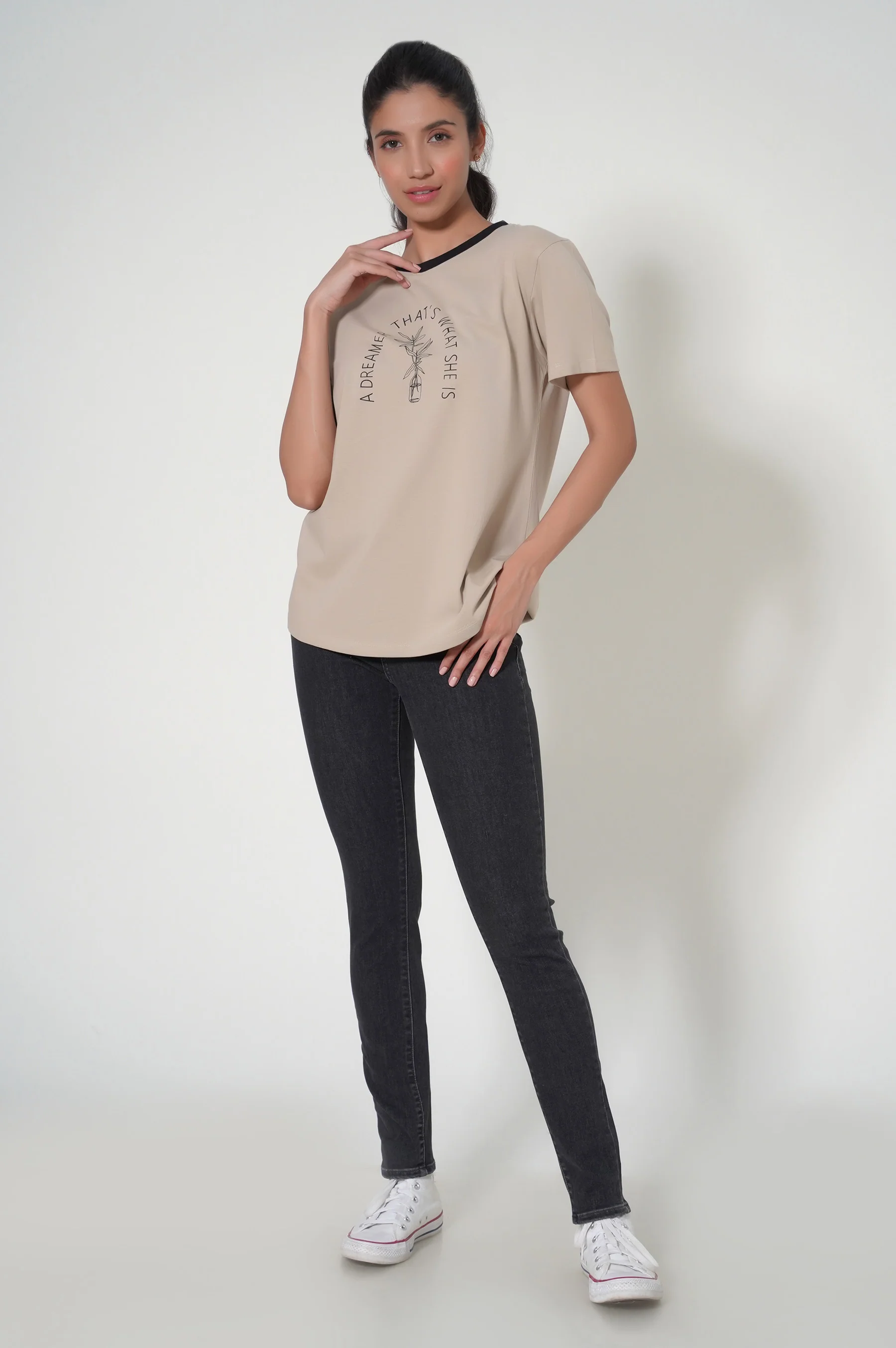 Crew Neck Half Sleeves Tee - Image 3