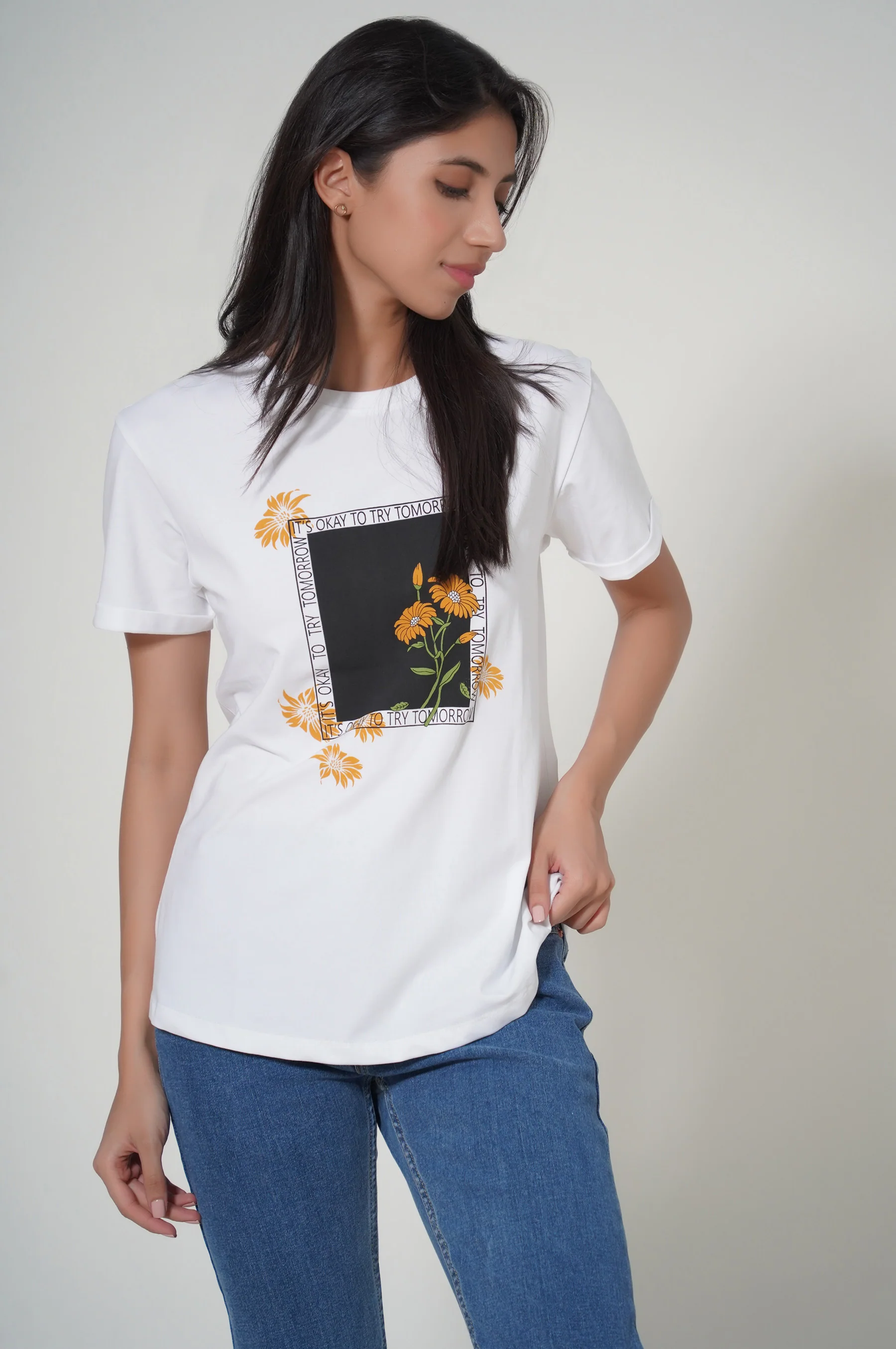 Crew Neck Half Sleeves Tee - Image 3