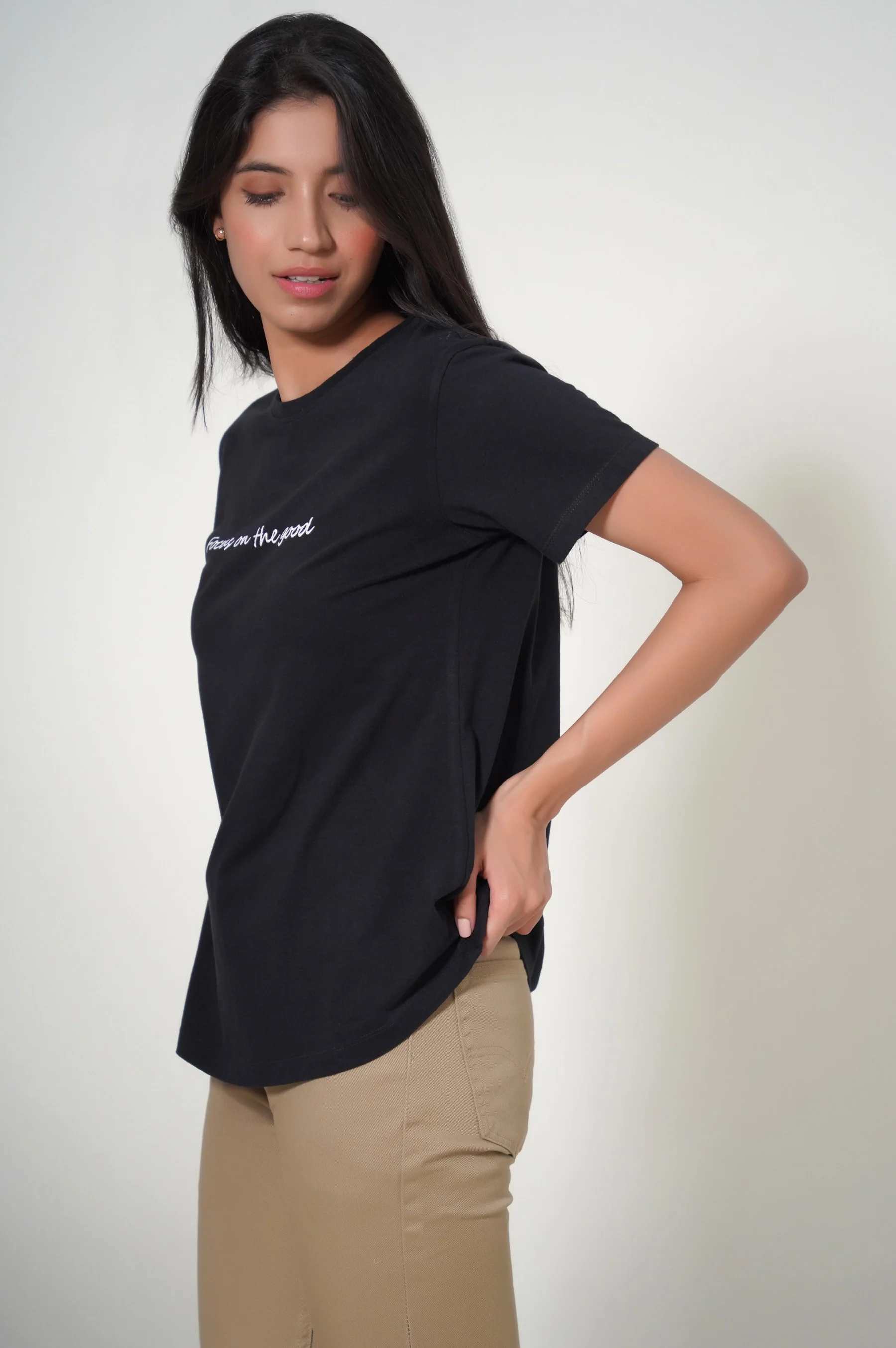 Crew Neck Half Sleeves Tee - Image 3