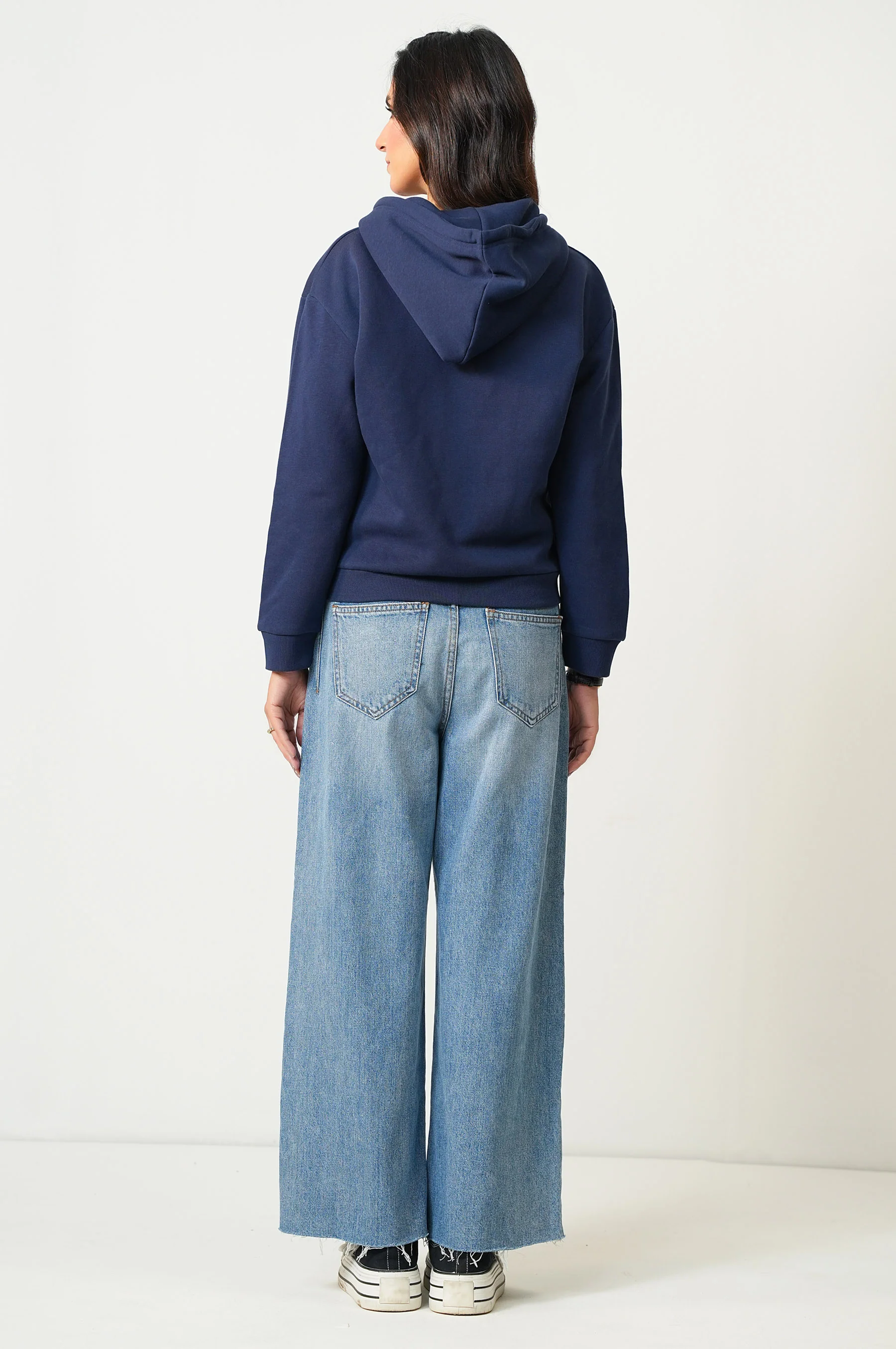 Cropped Fleece Zipper Hoodie - Image 4