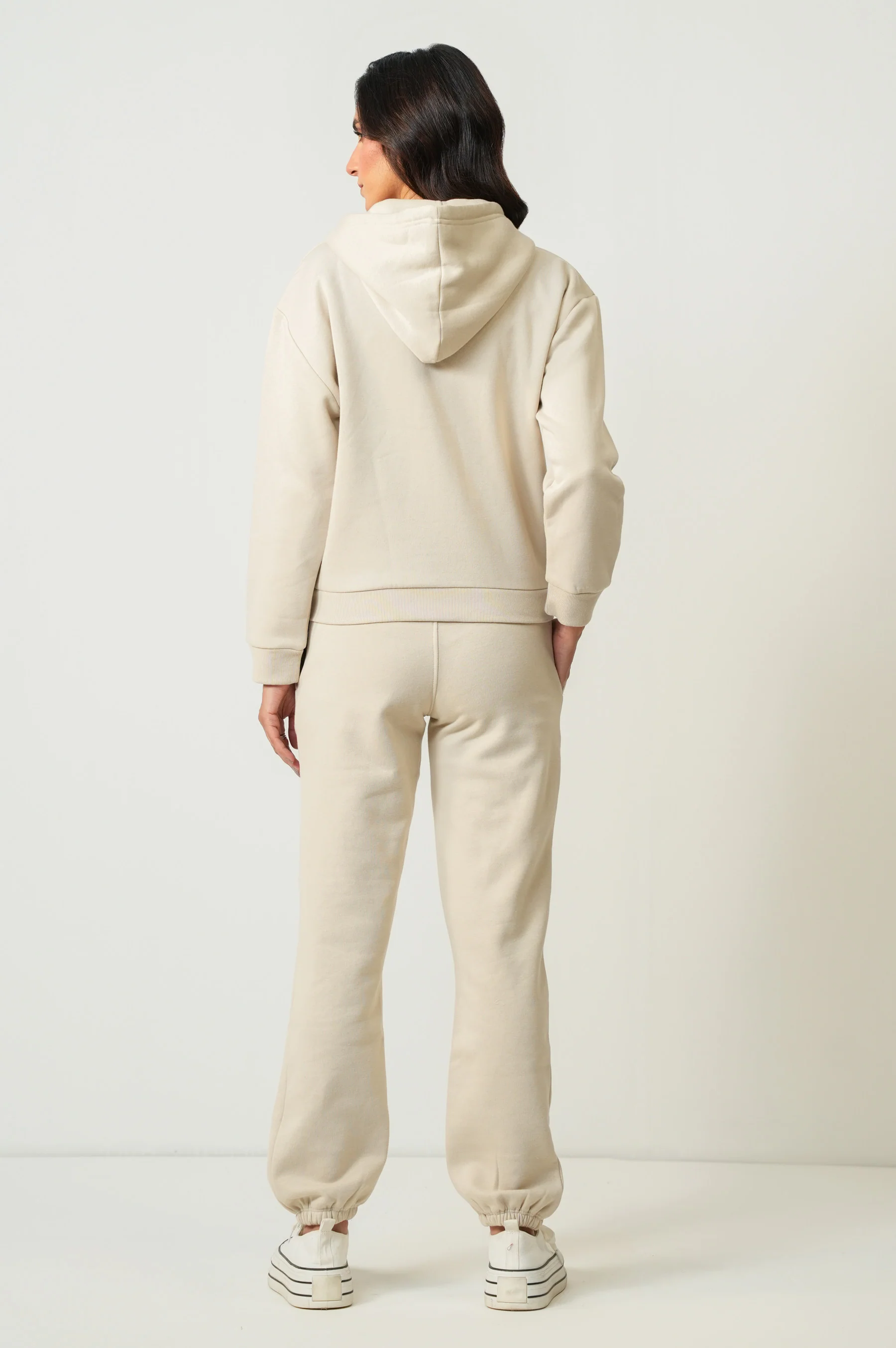 Cropped Zipper Fleece Hoodie - Image 4