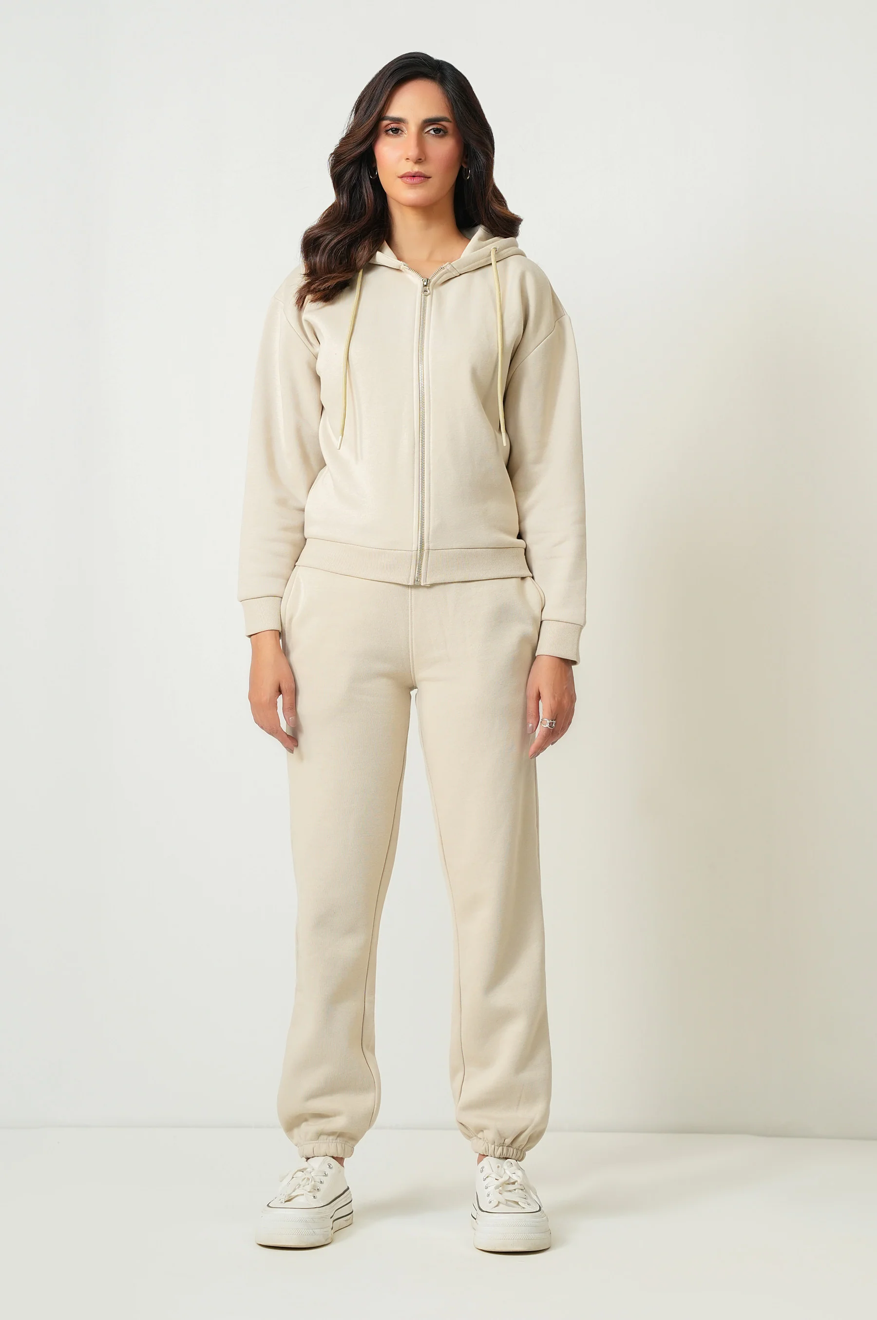 Cropped Zipper Fleece Hoodie - Image 5
