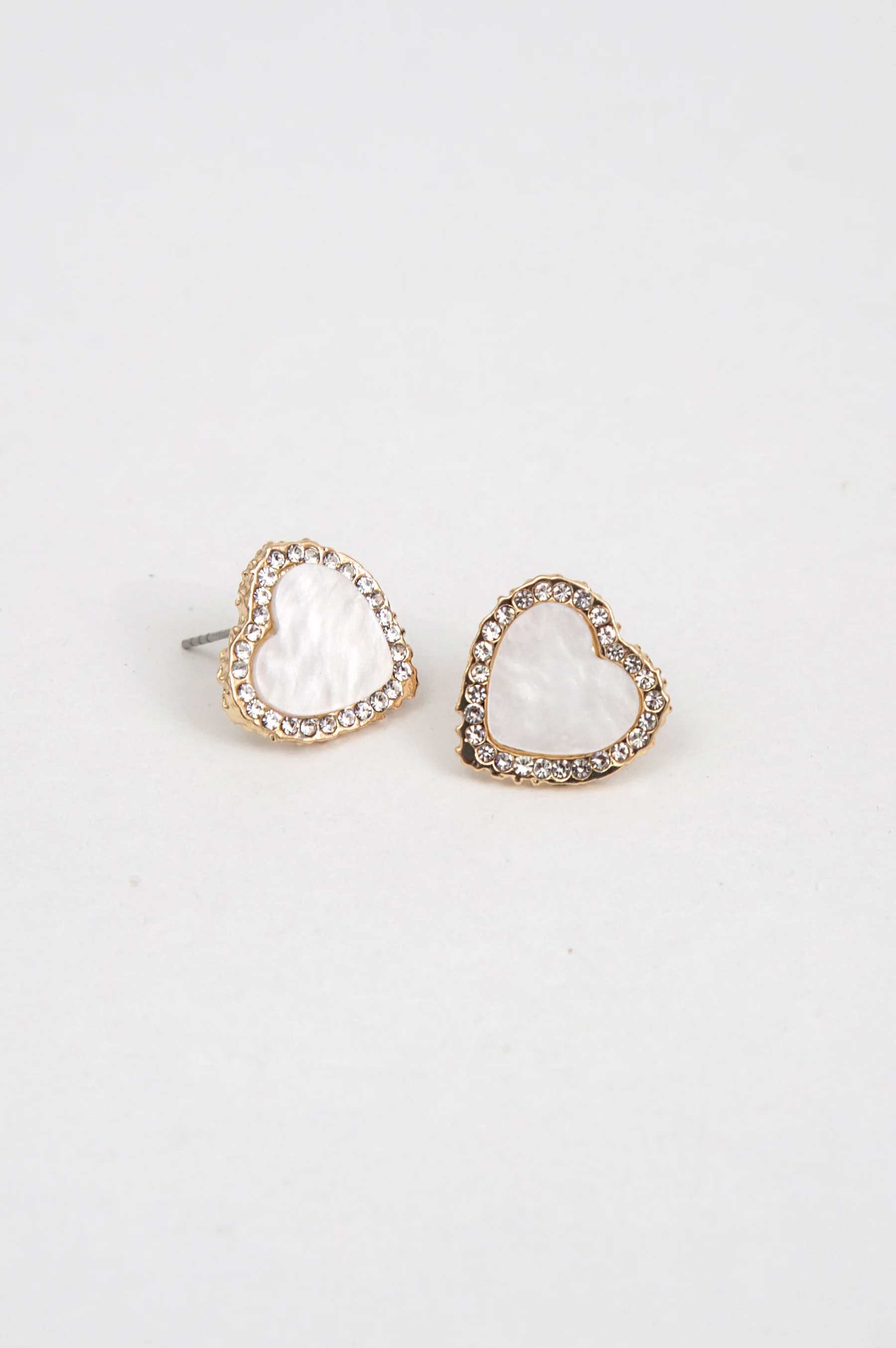 Crystal Paved Heart Earrings