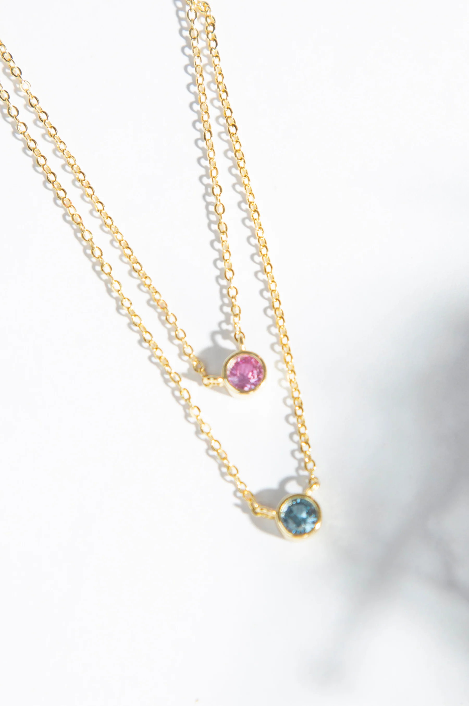 Rose & Green Stones Layered Necklace - Image 2