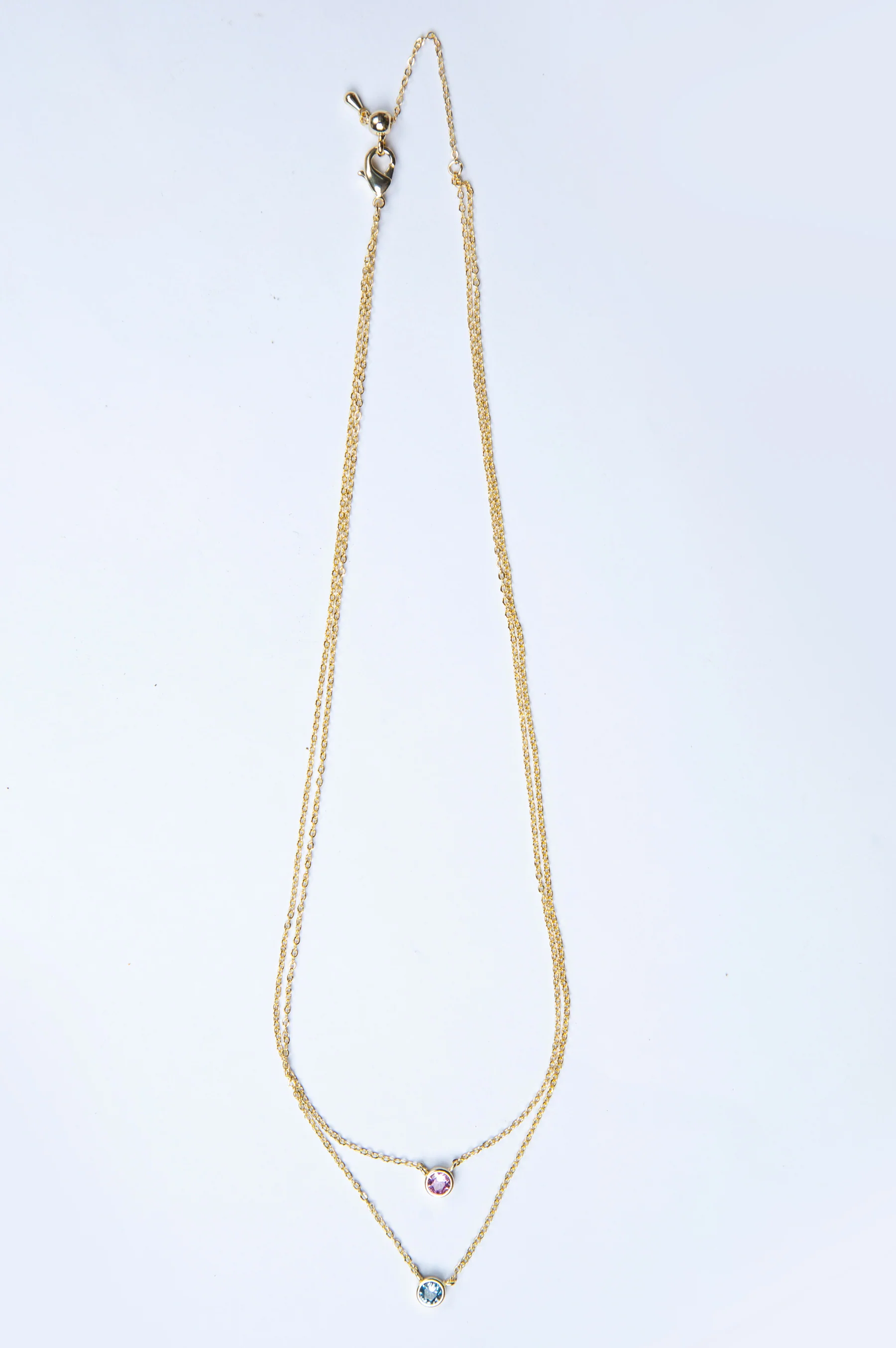 Rose & Green Stones Layered Necklace - Image 3