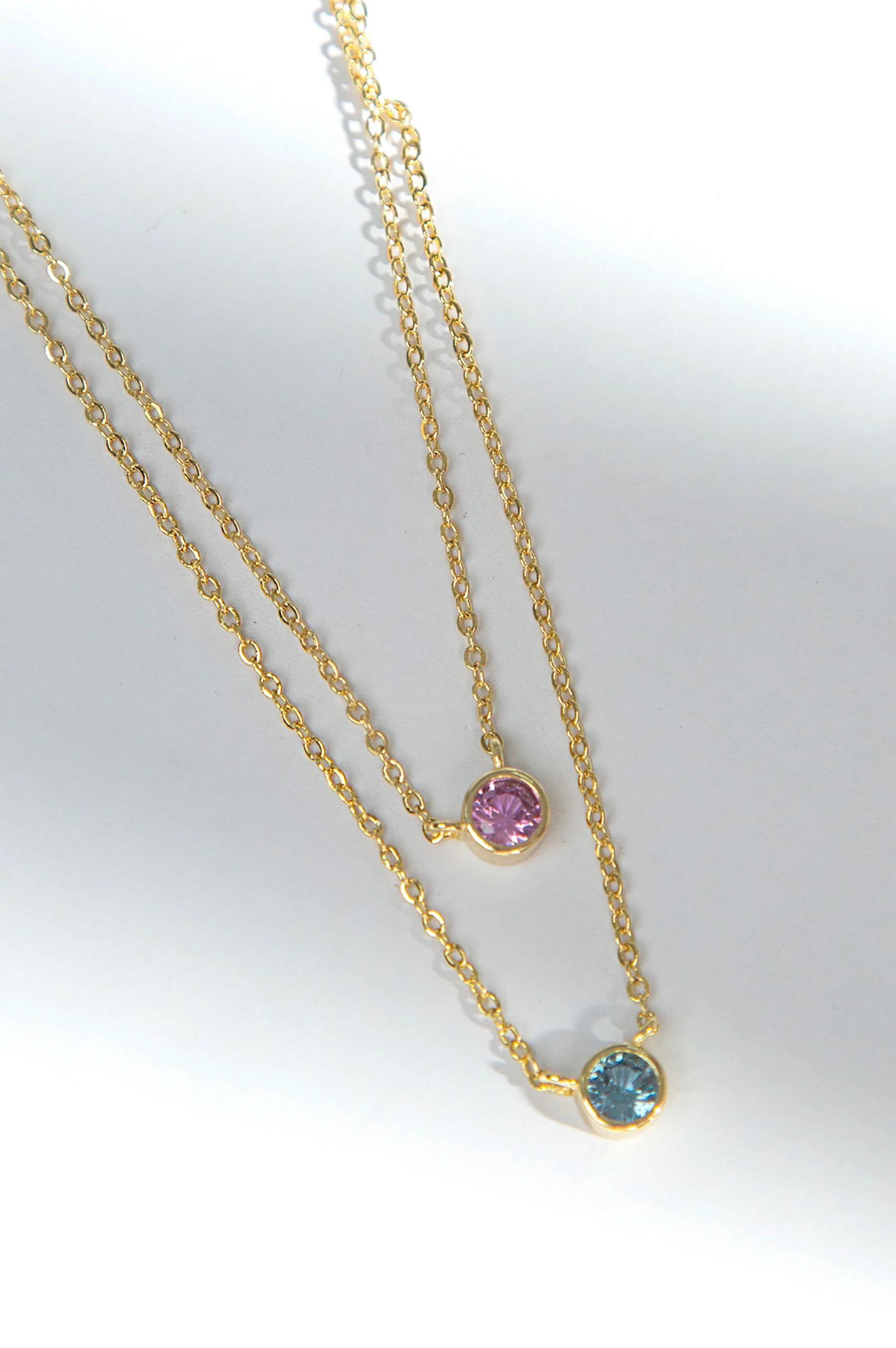 Rose & Green Stones Layered Necklace - Image 4