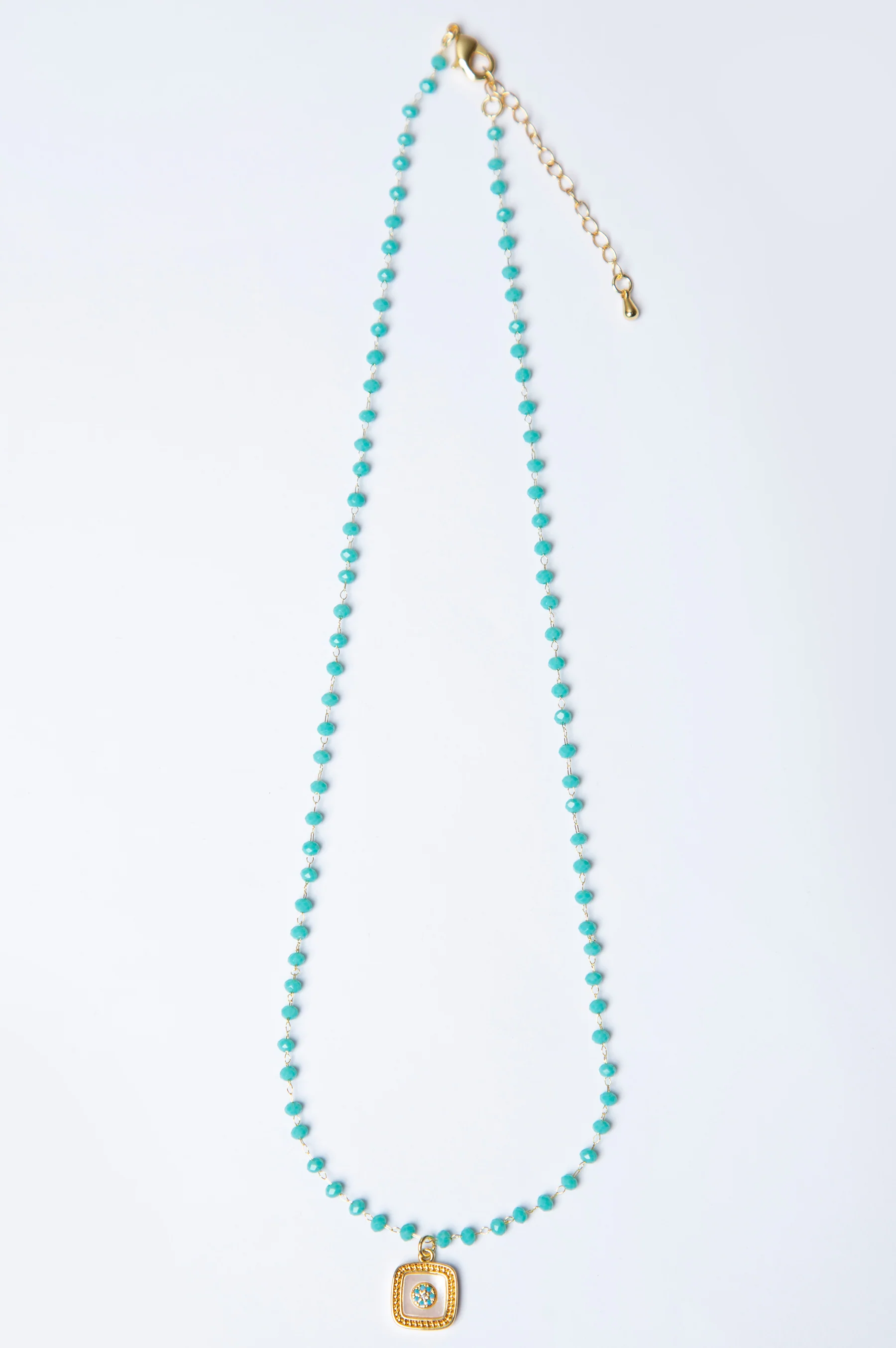 18K Gold-Plated Turquoise Pearl Necklace - Image 3