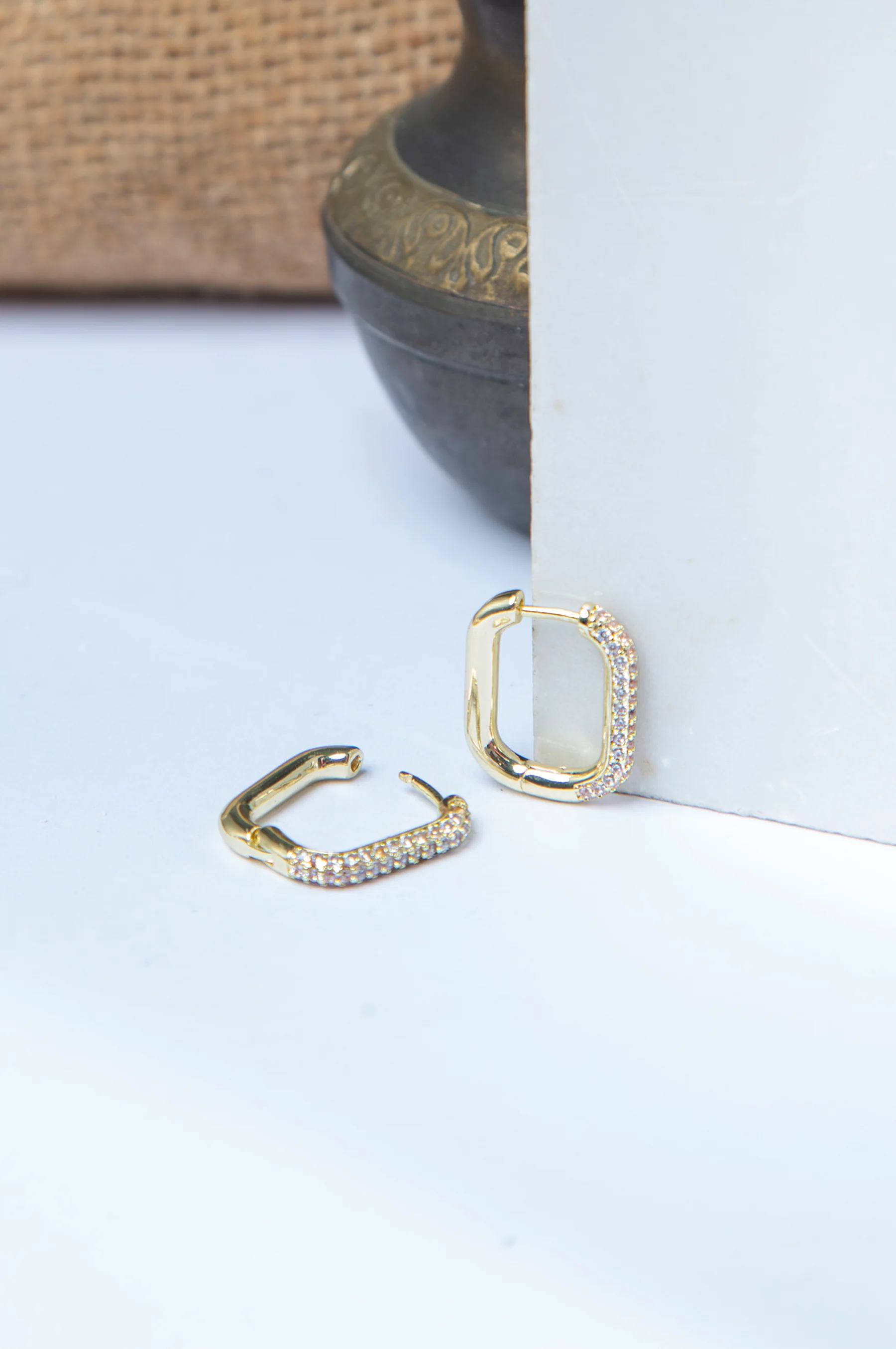 Gold-Plated Zirconia Earrings - Image 2