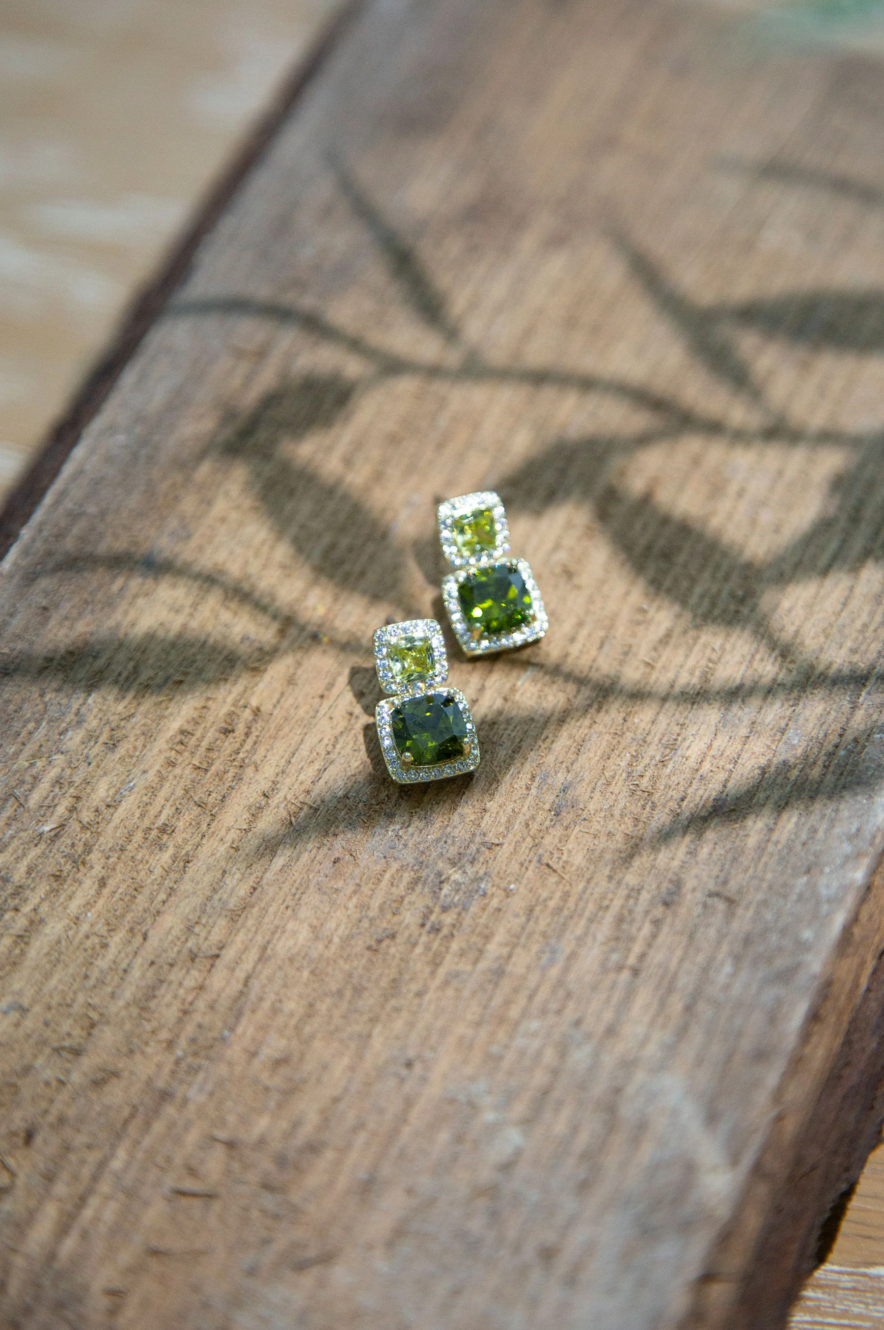 Olive Sparkling Zirconia Earrings - Image 4