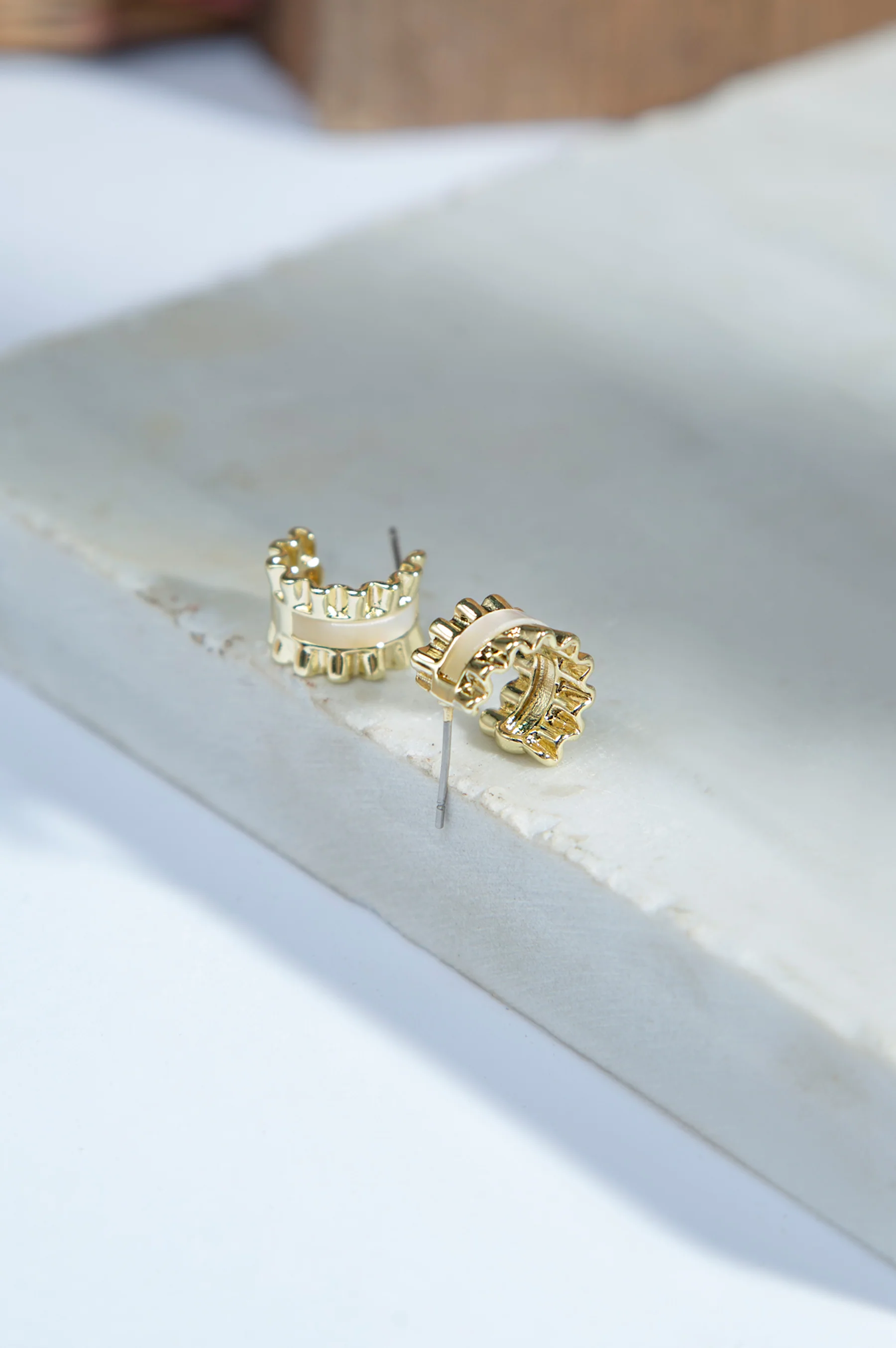 Golden Brass Earrings - Image 4