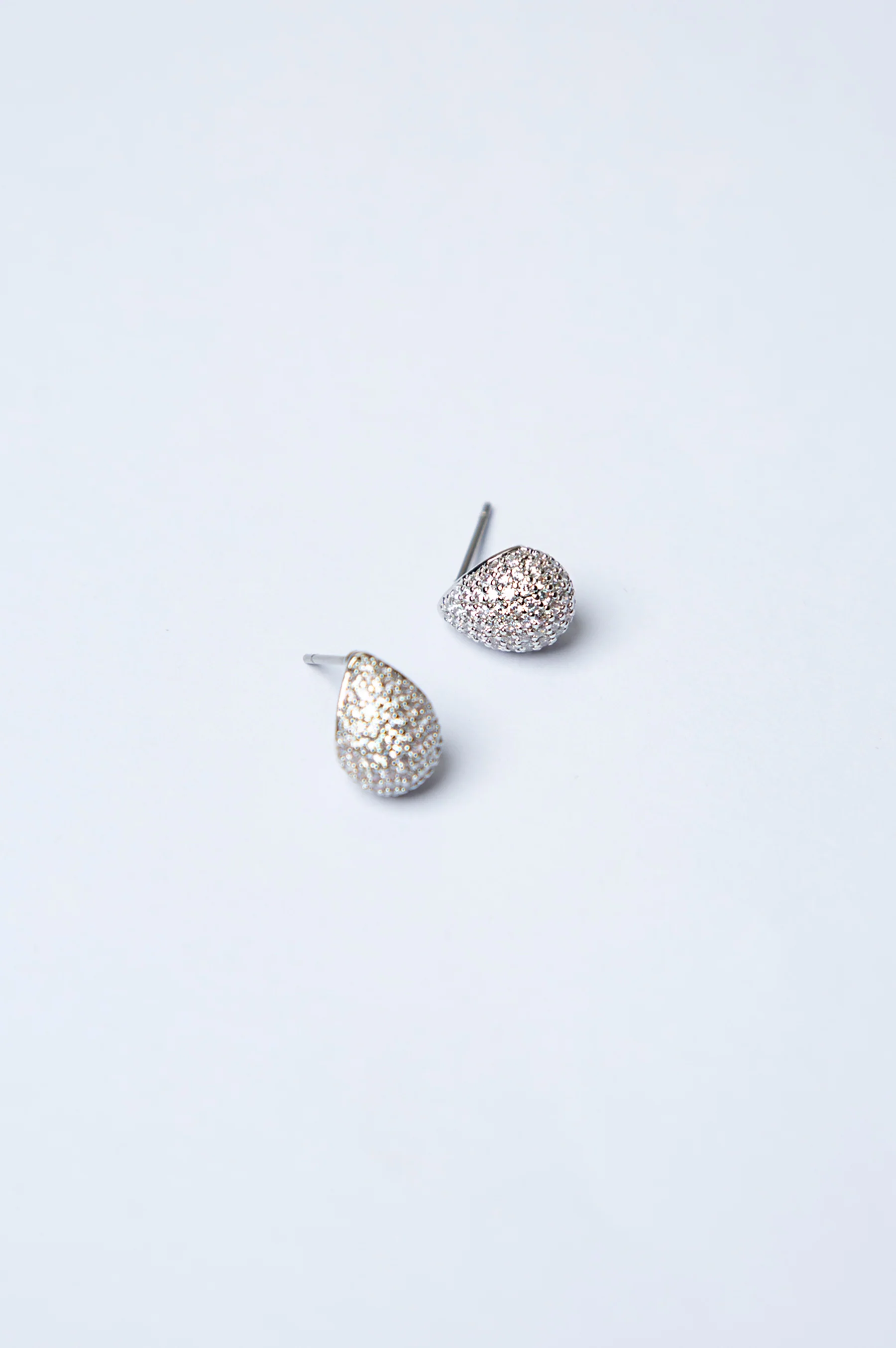 Rhodium Plated Stud Earrings