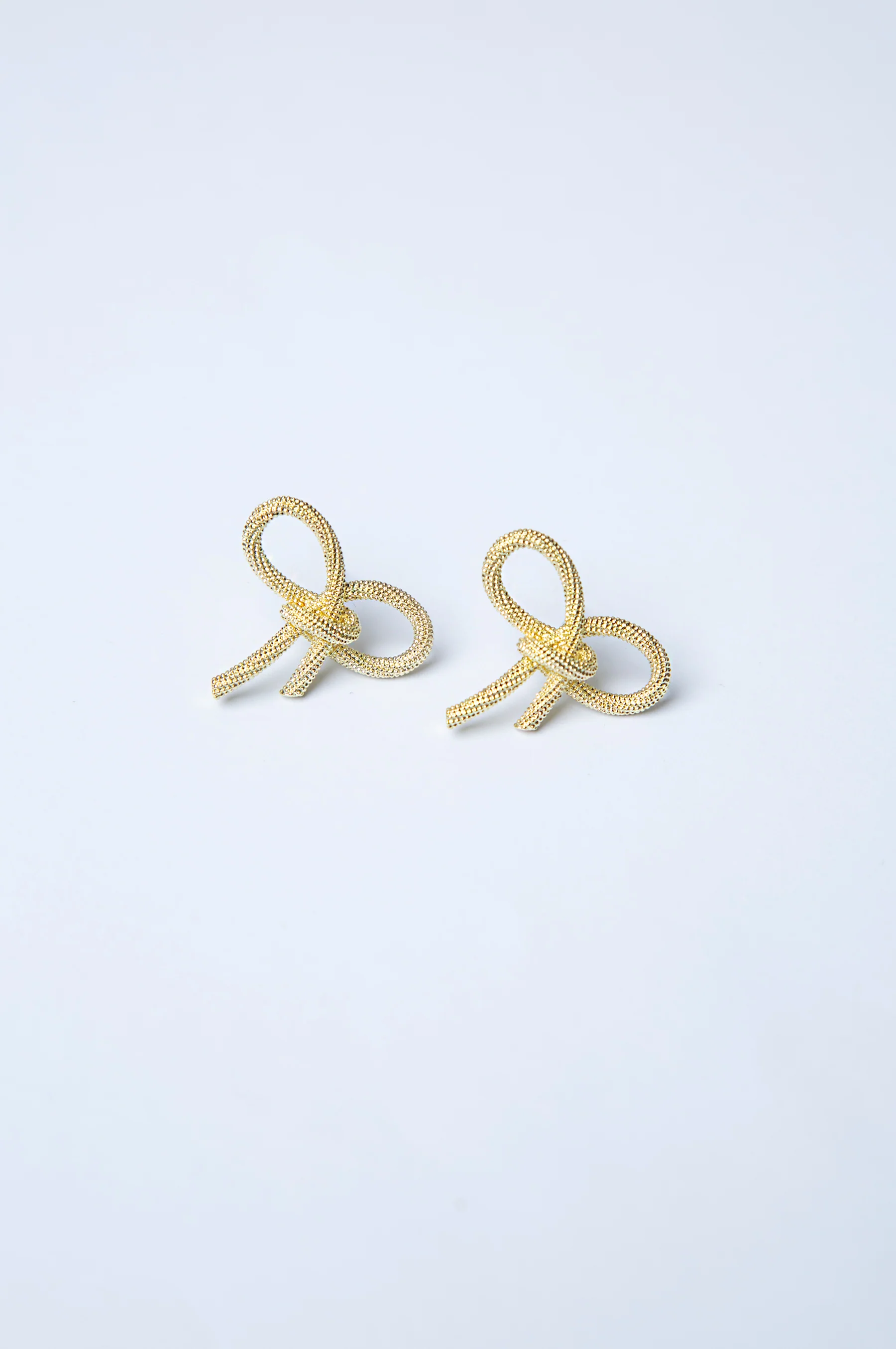 Bow Rhodium Plated Earrings