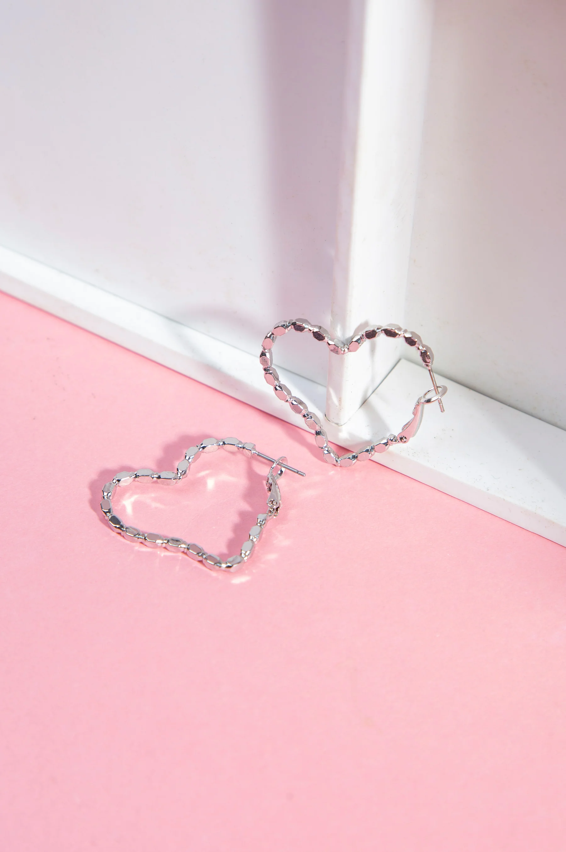 Heart Shaped Loop Earrings - Image 3