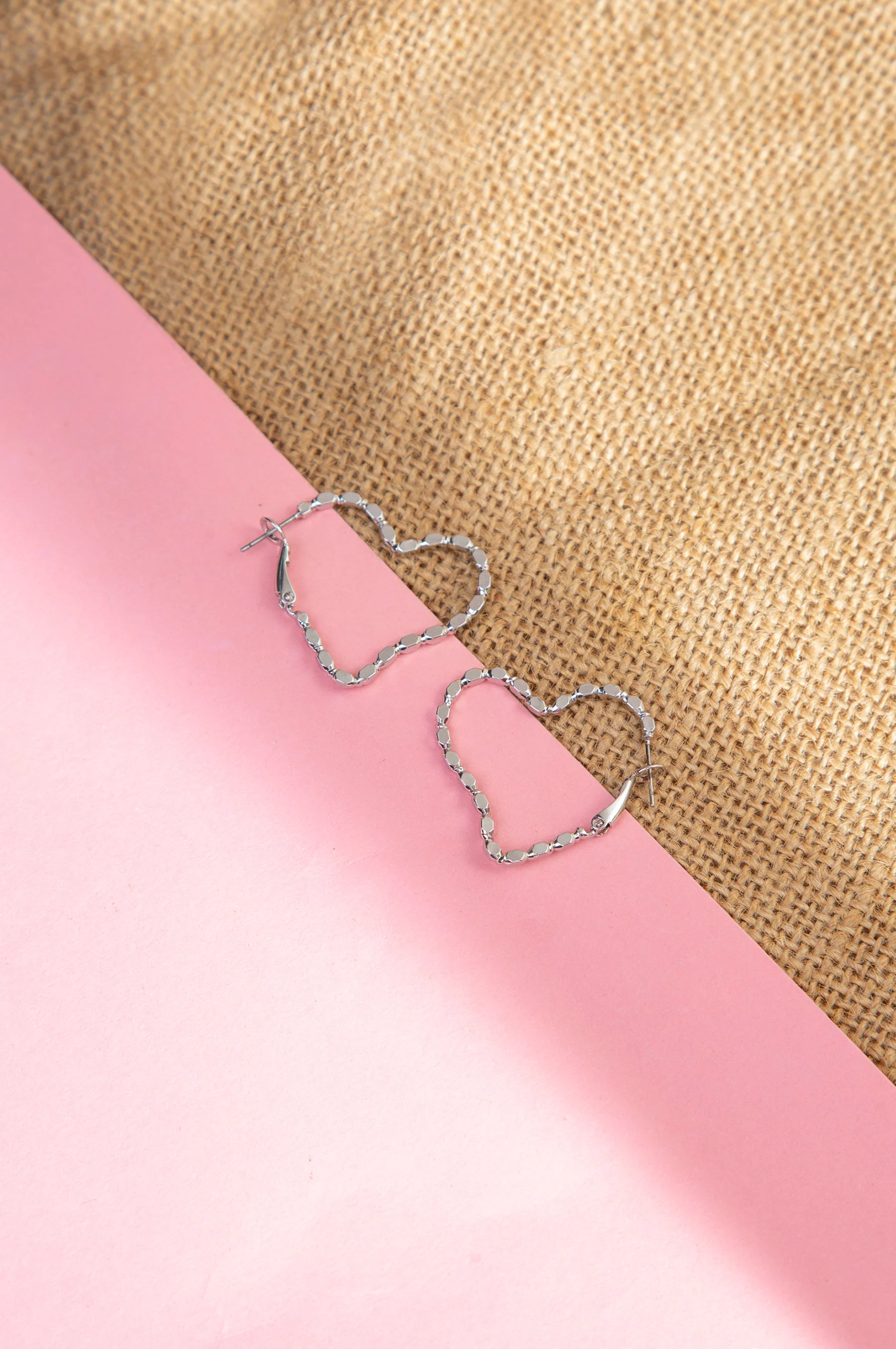 Heart Shaped Loop Earrings - Image 4