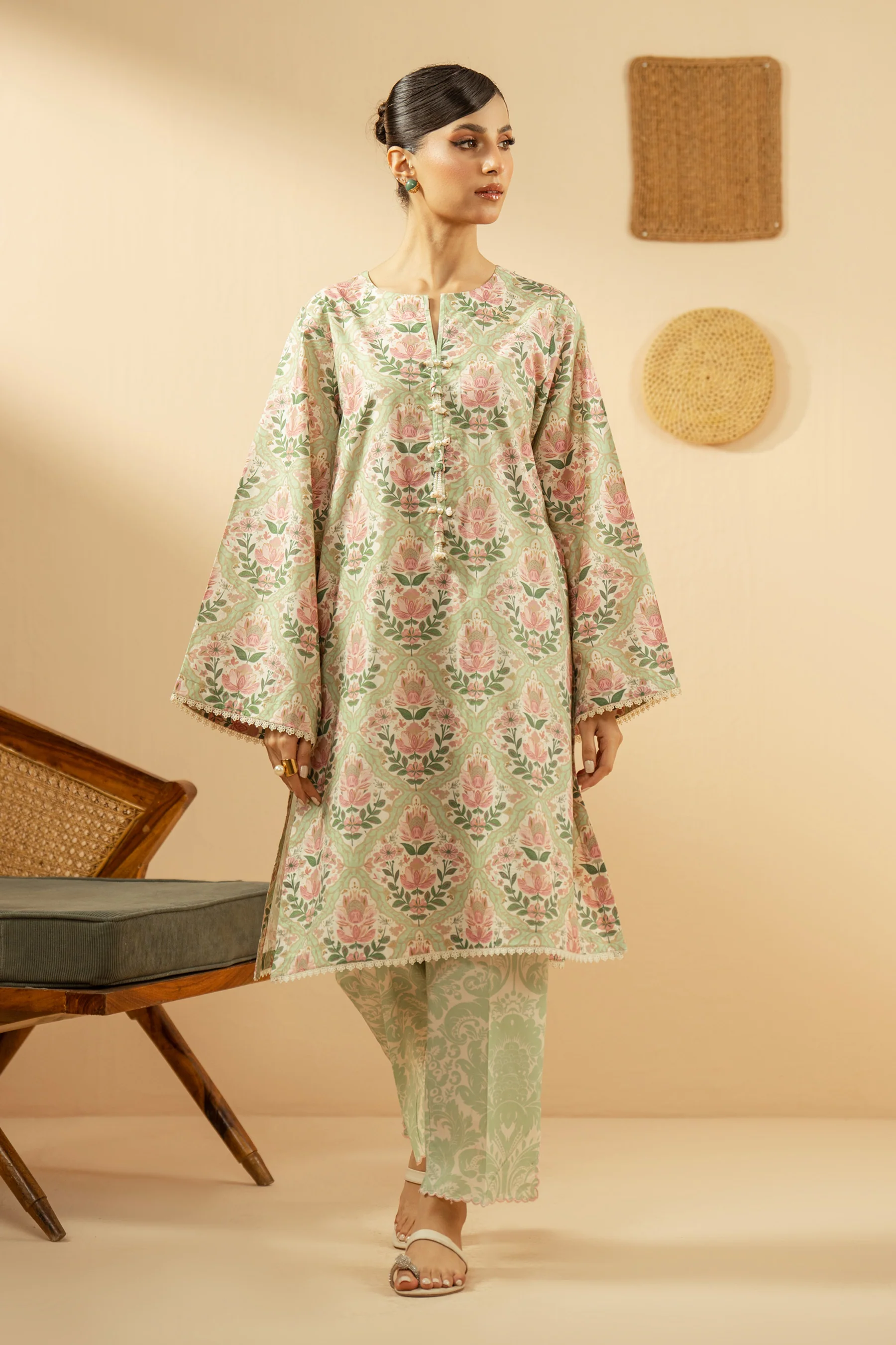 PRINTED CAMBRIC STITCHED 2 PIECE SUIT - Image 4