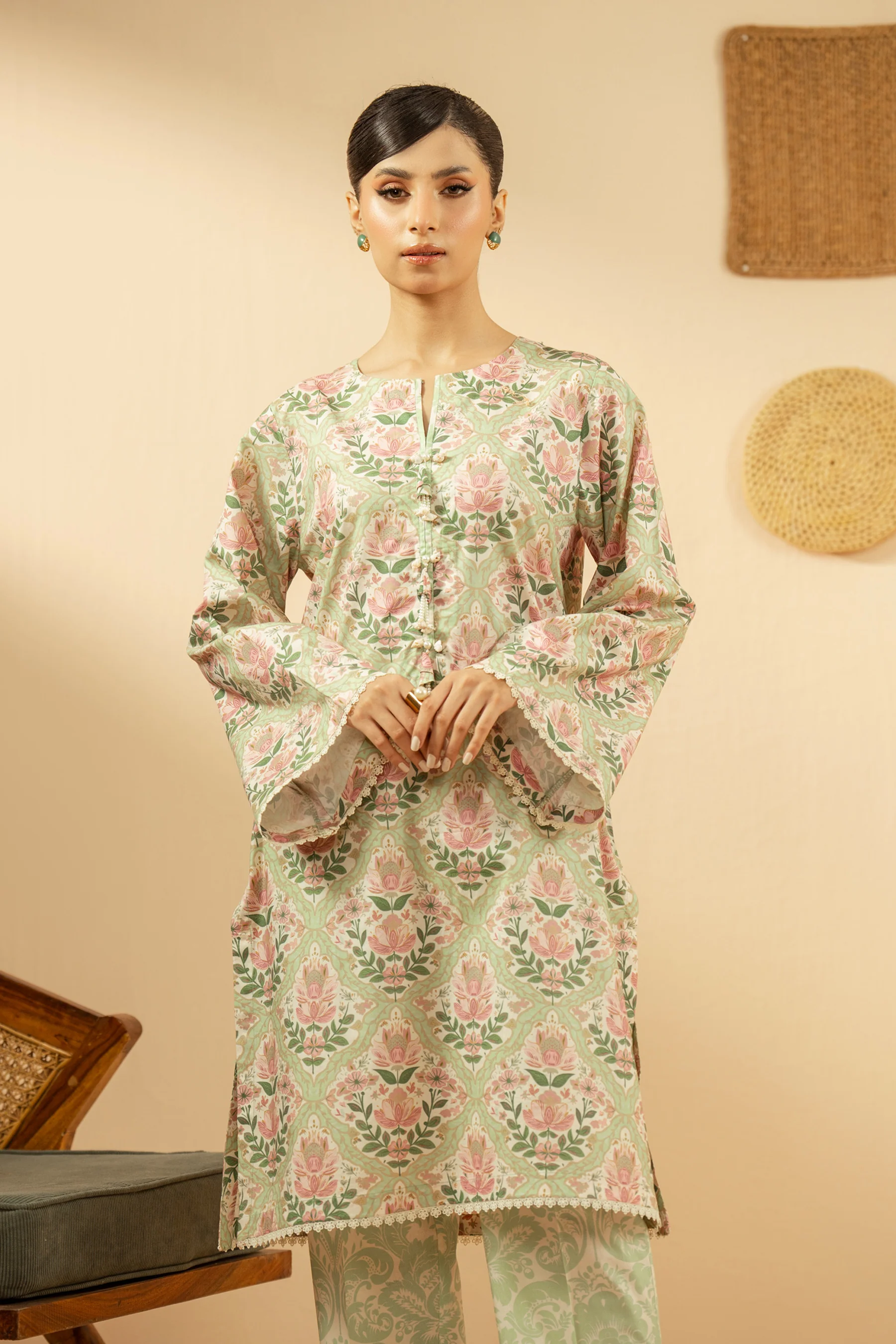 PRINTED CAMBRIC STITCHED 2 PIECE SUIT - Image 5