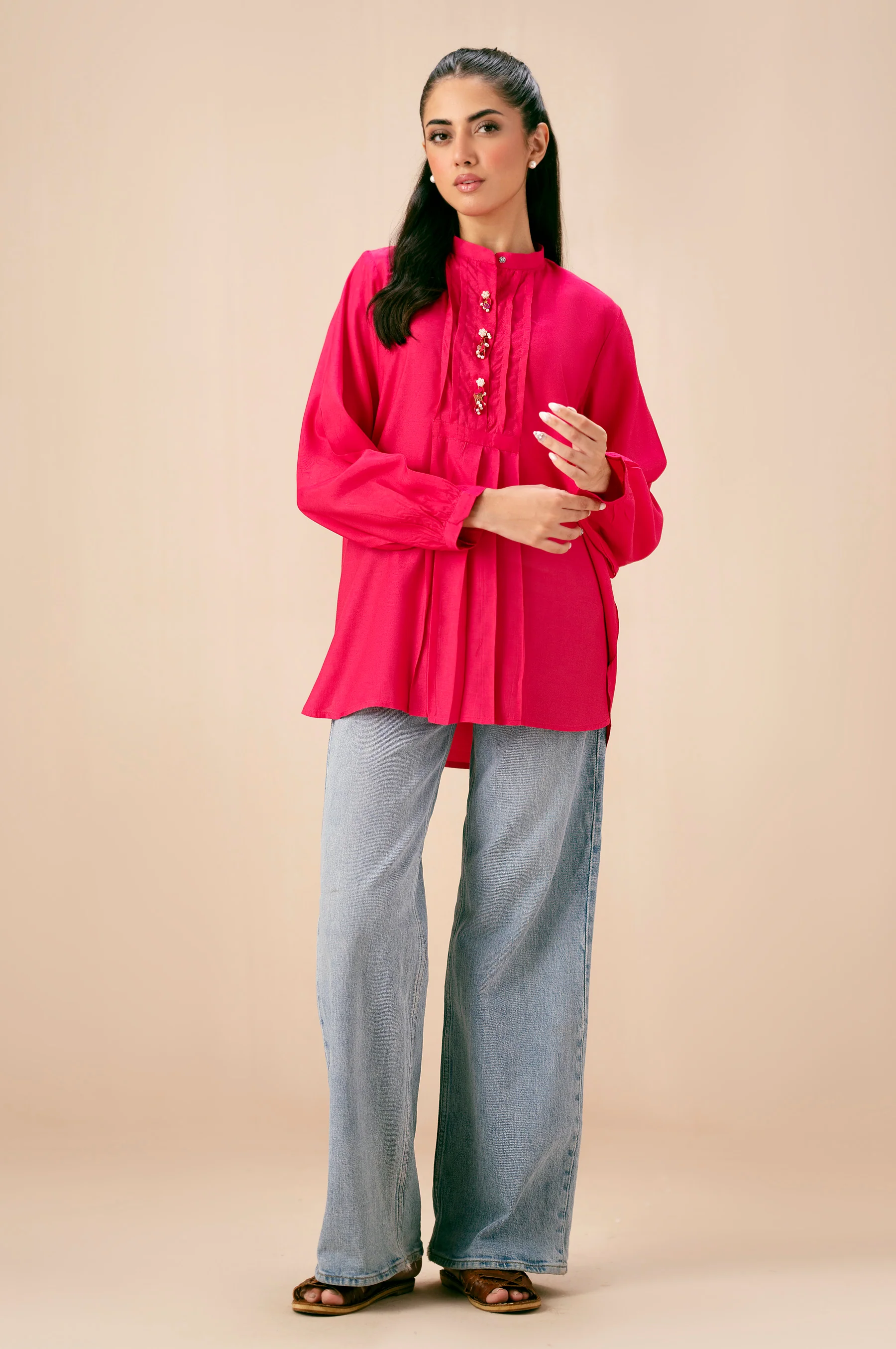 Dyed Raw Silk Western Top - Image 6