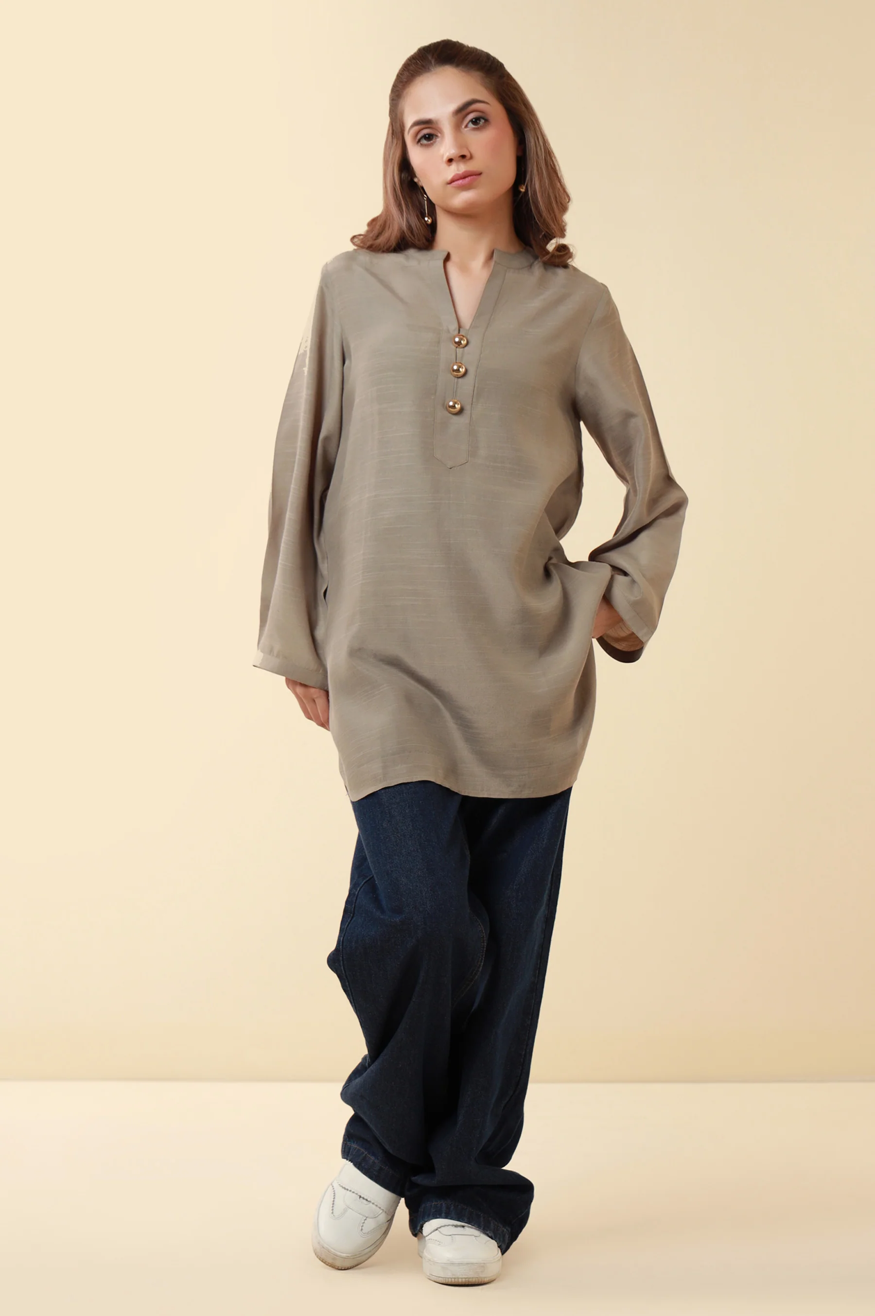 Dyed Raw Silk Western Top - Image 2