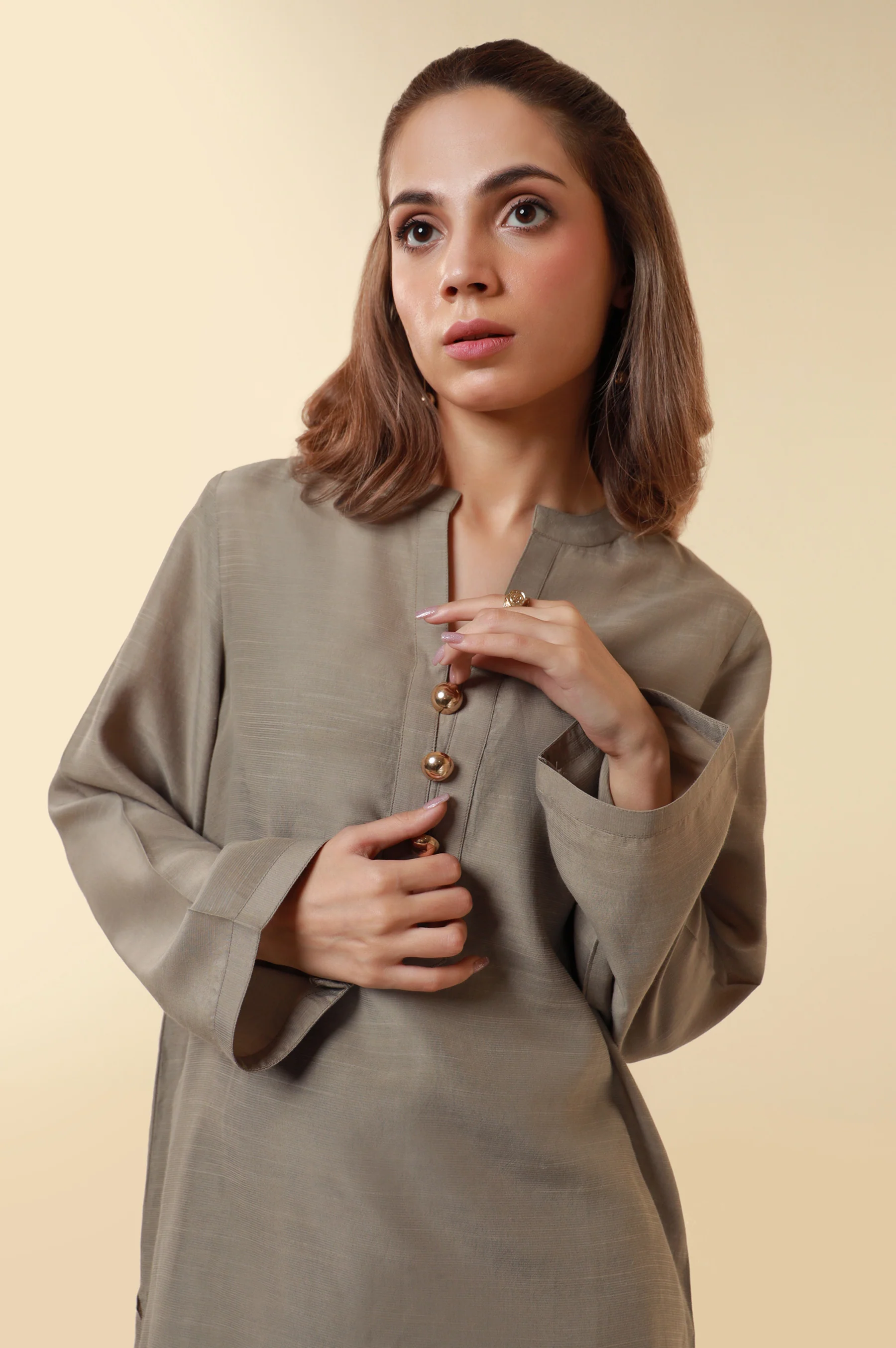 Dyed Raw Silk Western Top - Image 4