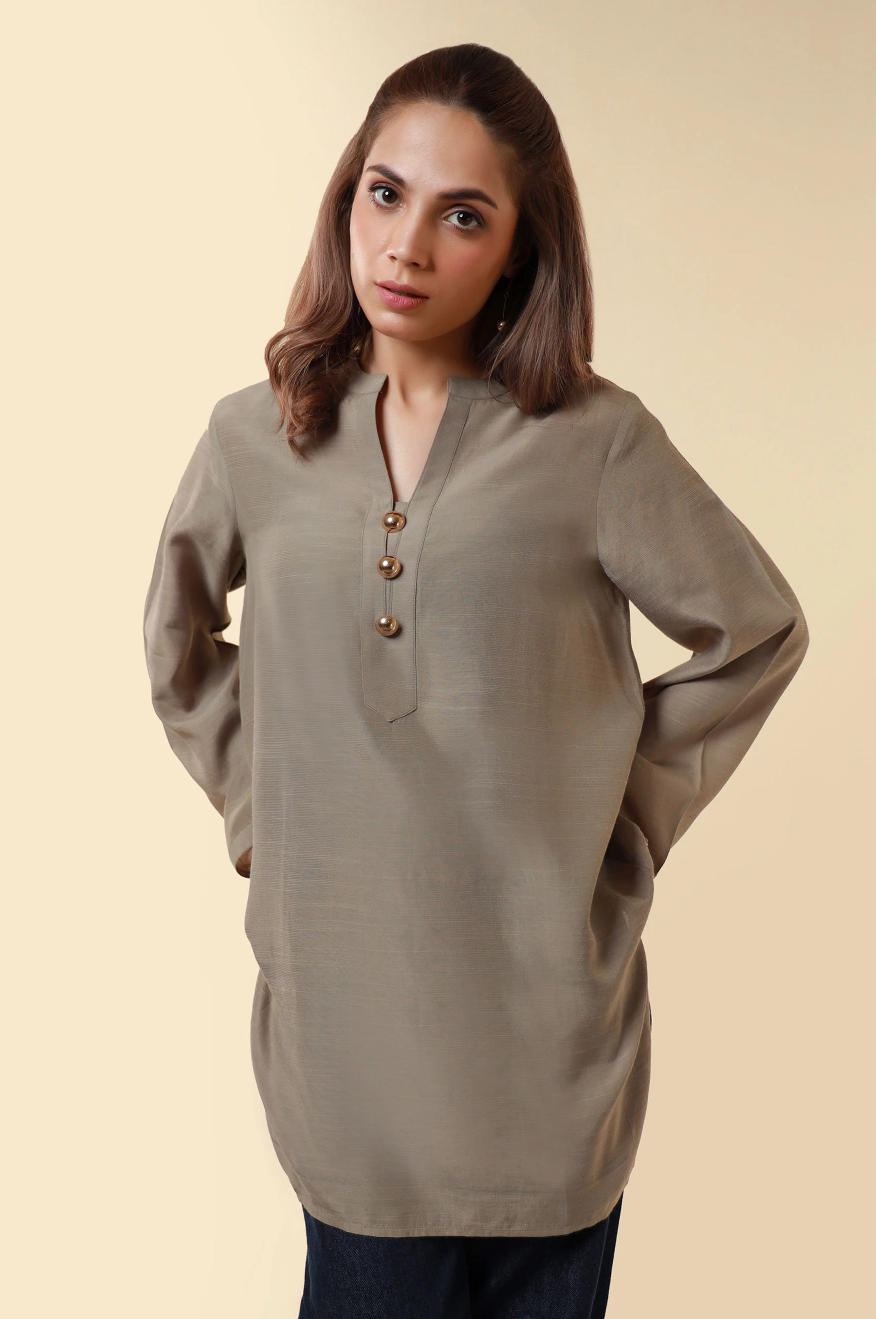 Dyed Raw Silk Western Top - Image 6