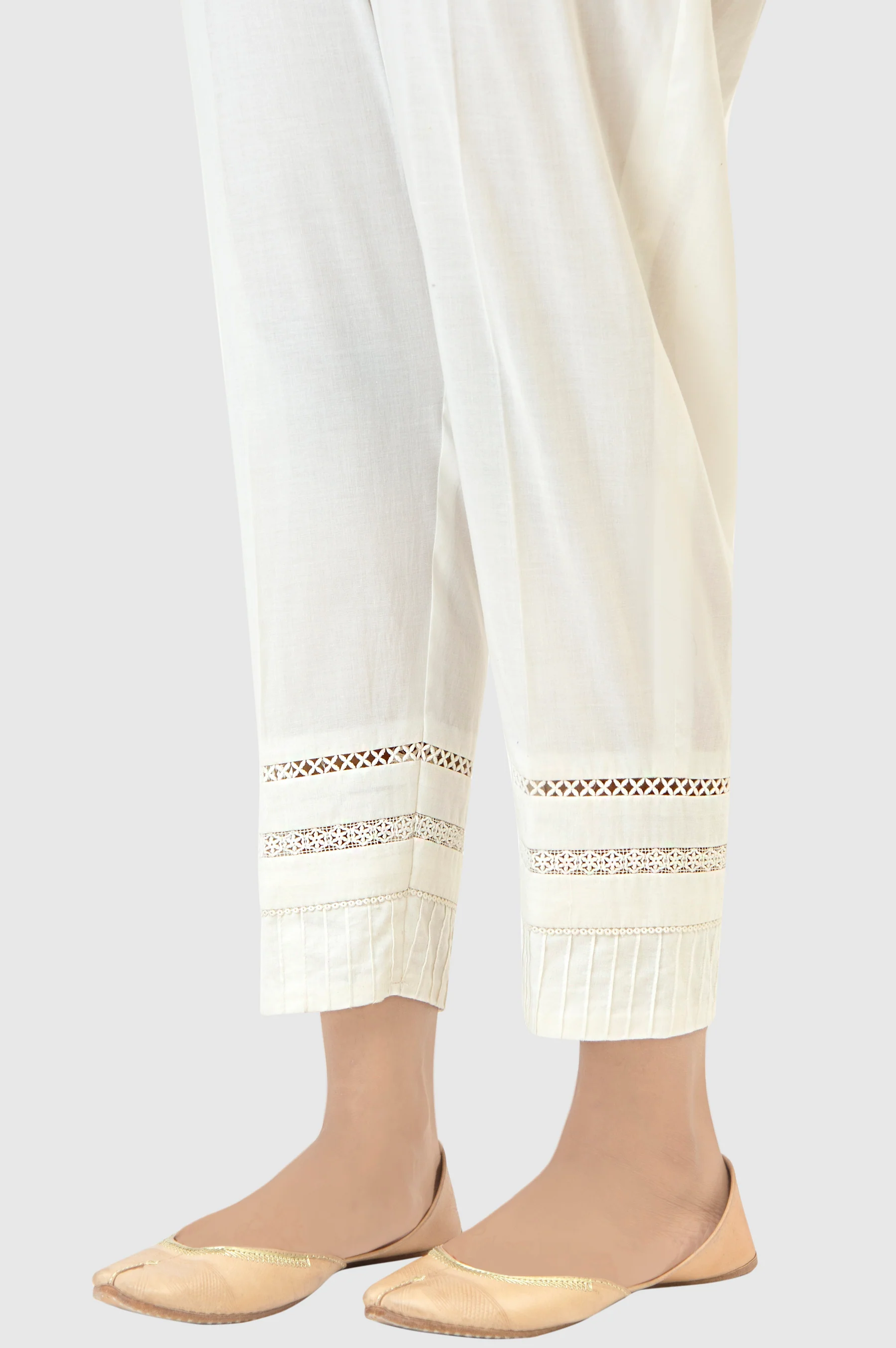 Embellished Cambric Capri Pants - Off-White - Image 2