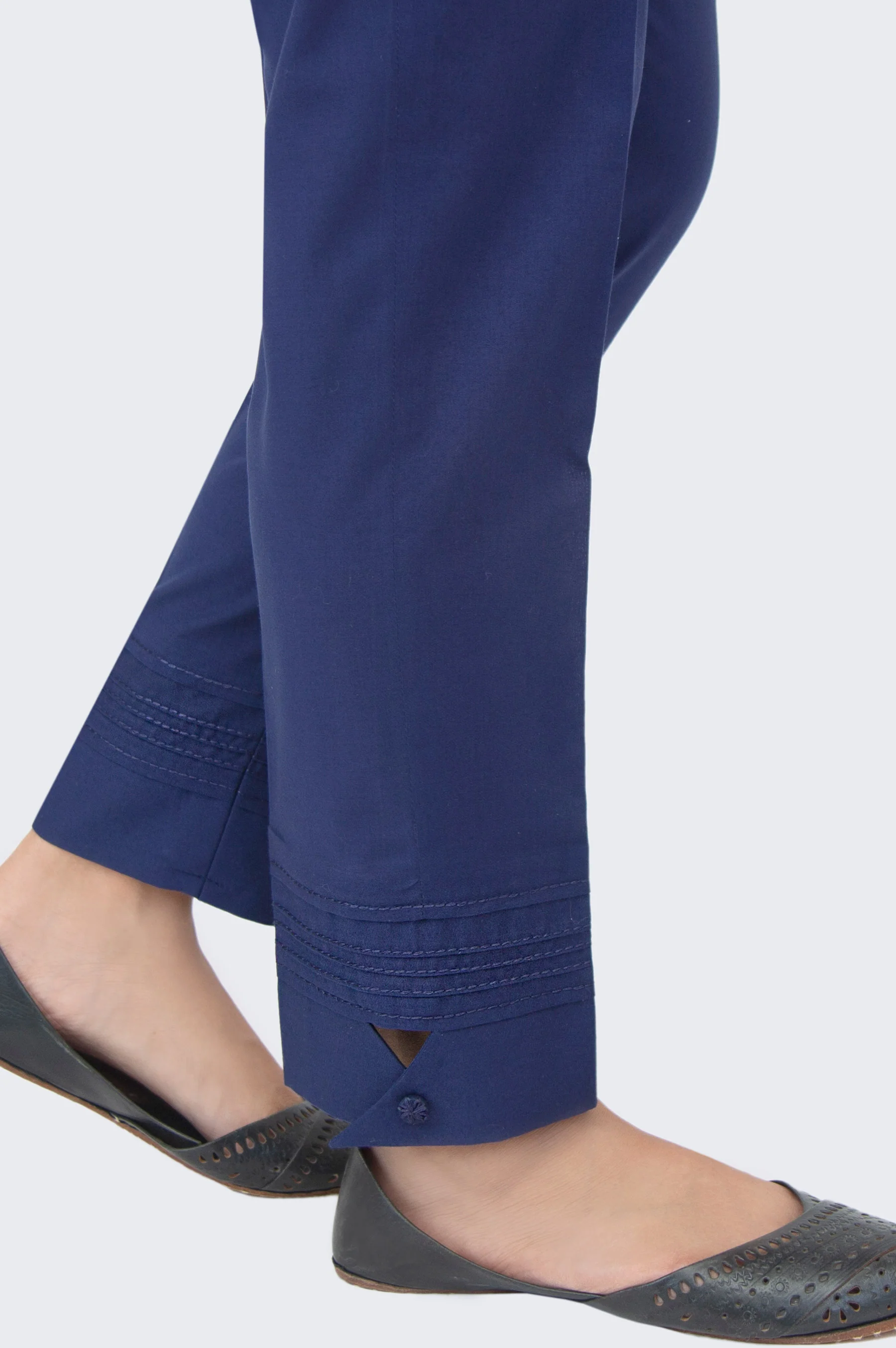 Embellished Cambric Cigarette Pants - Mid Night Blue - Image 3