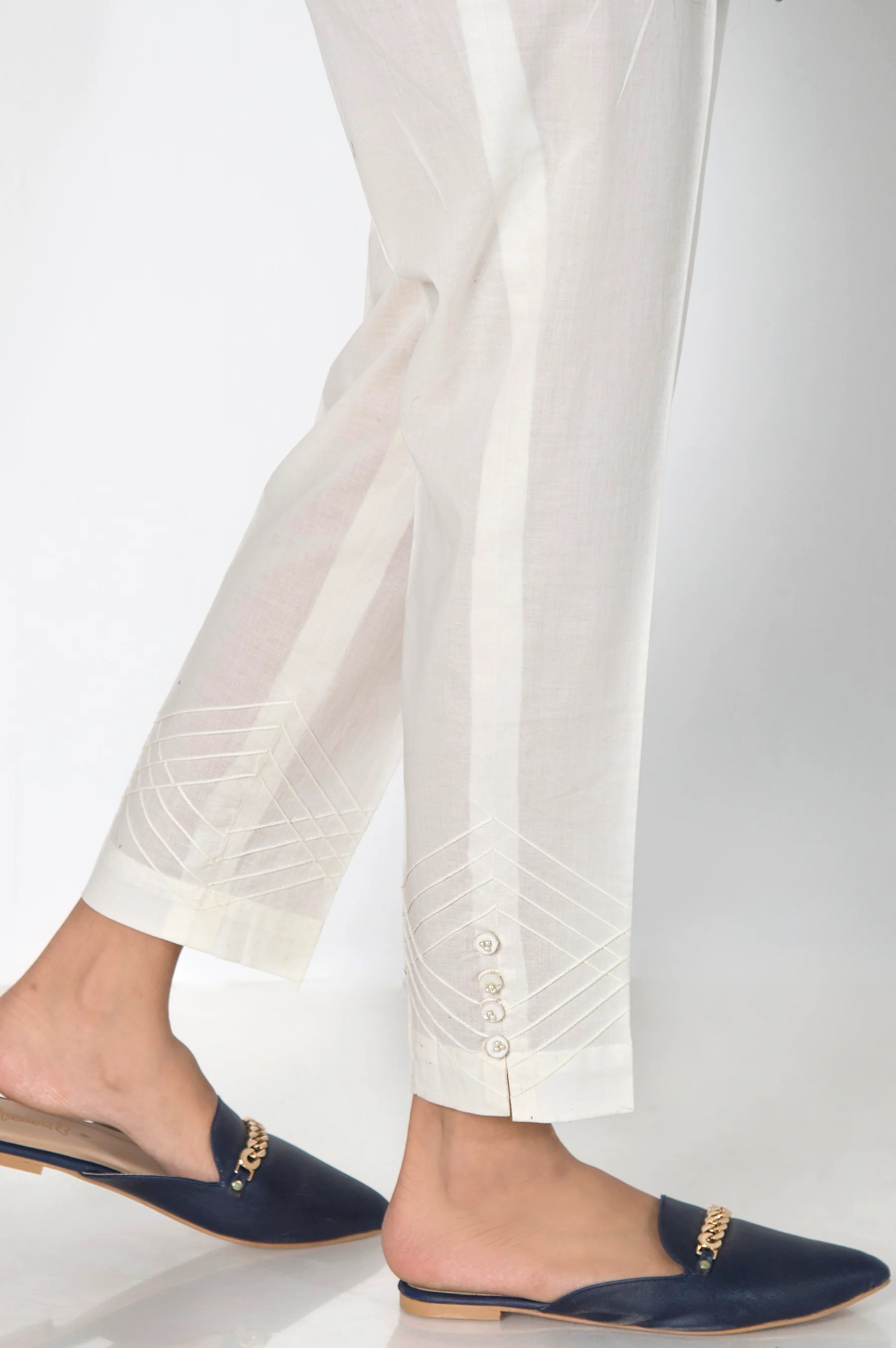 Embellished Cambric Cigarette Pants - Off-White - Image 2