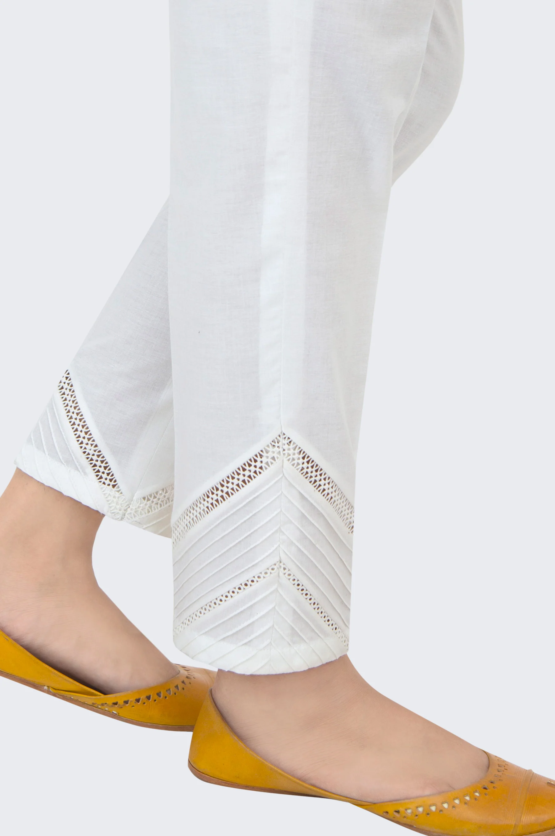 Embellished Cambric Cigarette Pants - White - Image 2