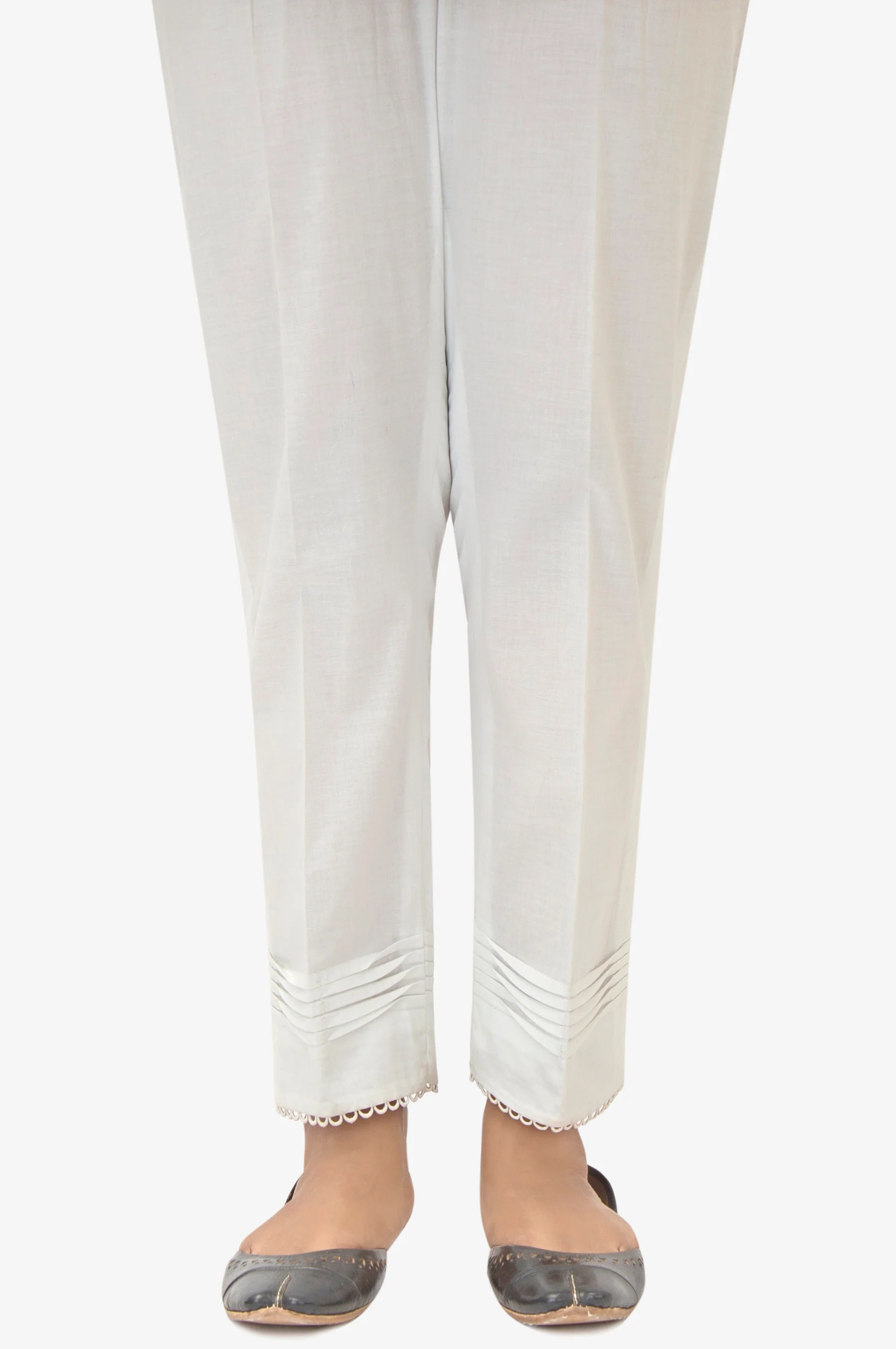 Embellished Cambric Cigeratte Pants - Snowy White - Image 3