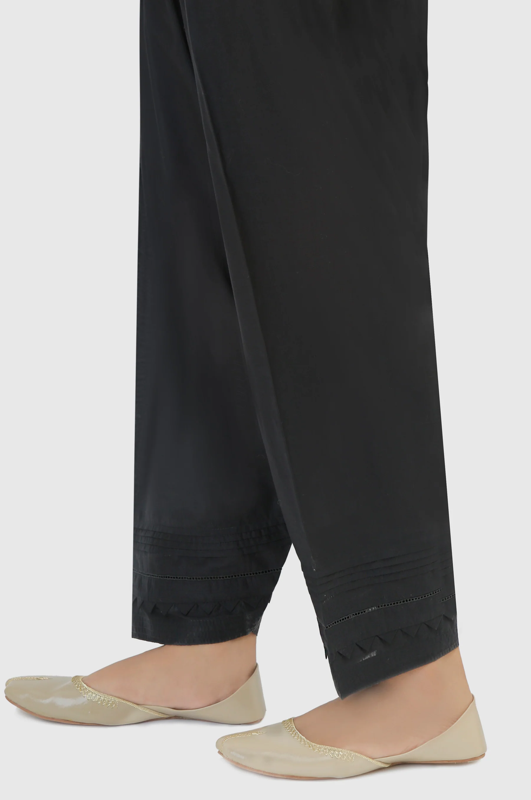 Embellished Cambric Shalwar - Black - Image 2