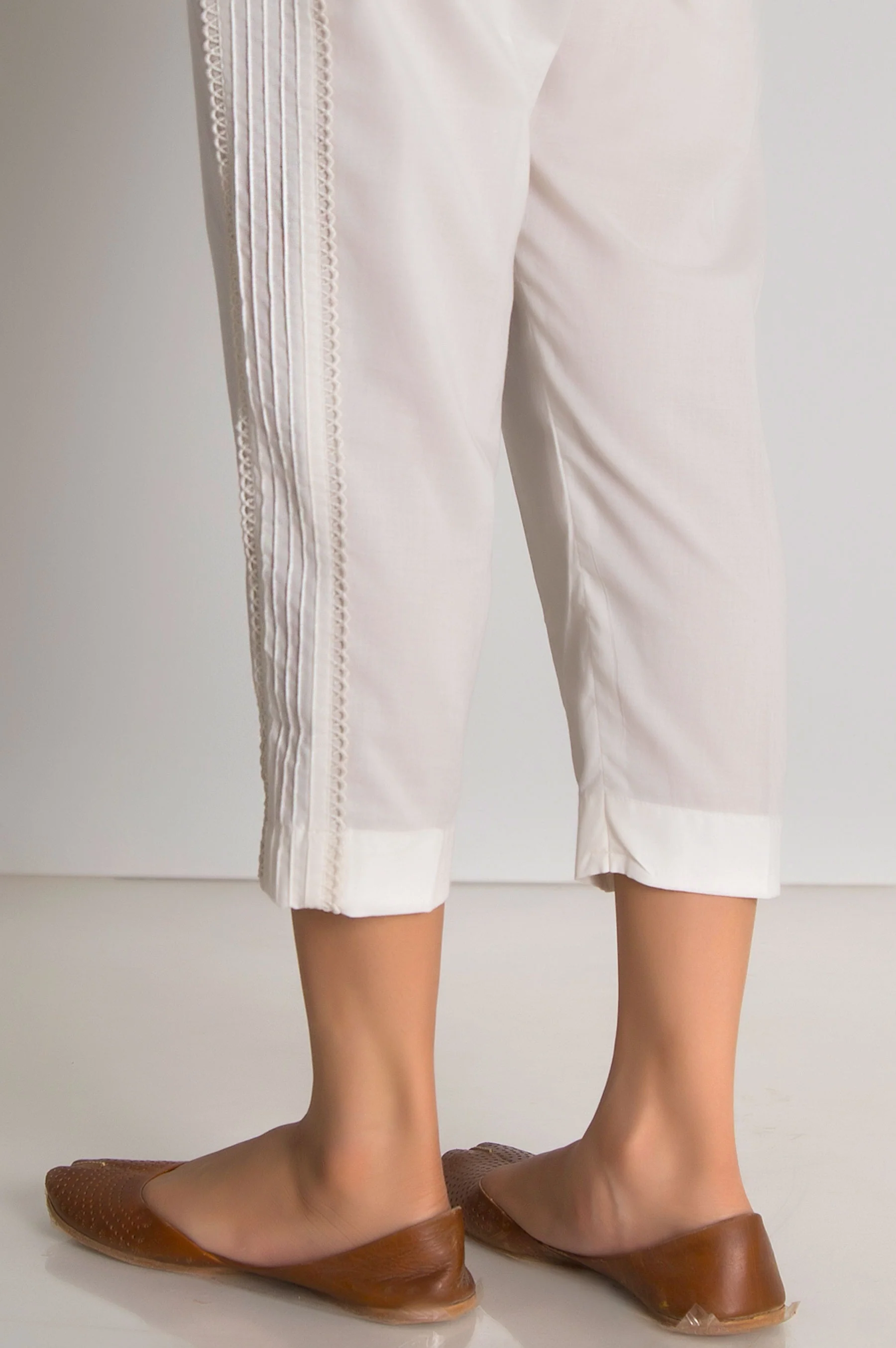 Embellished Capri Pant - Off White - Image 2