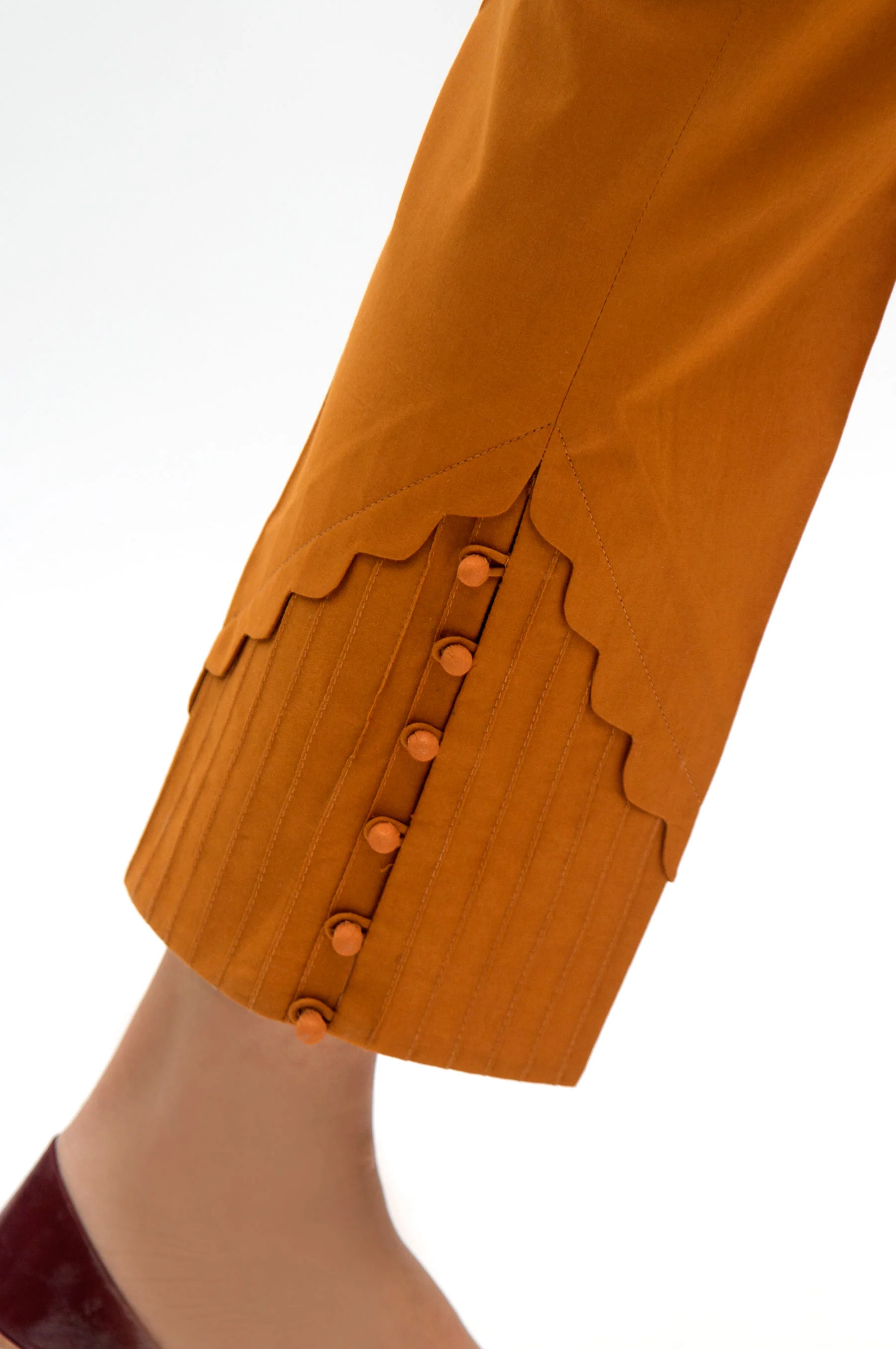 Embellished cigarette Pants  - Mustard - Image 3