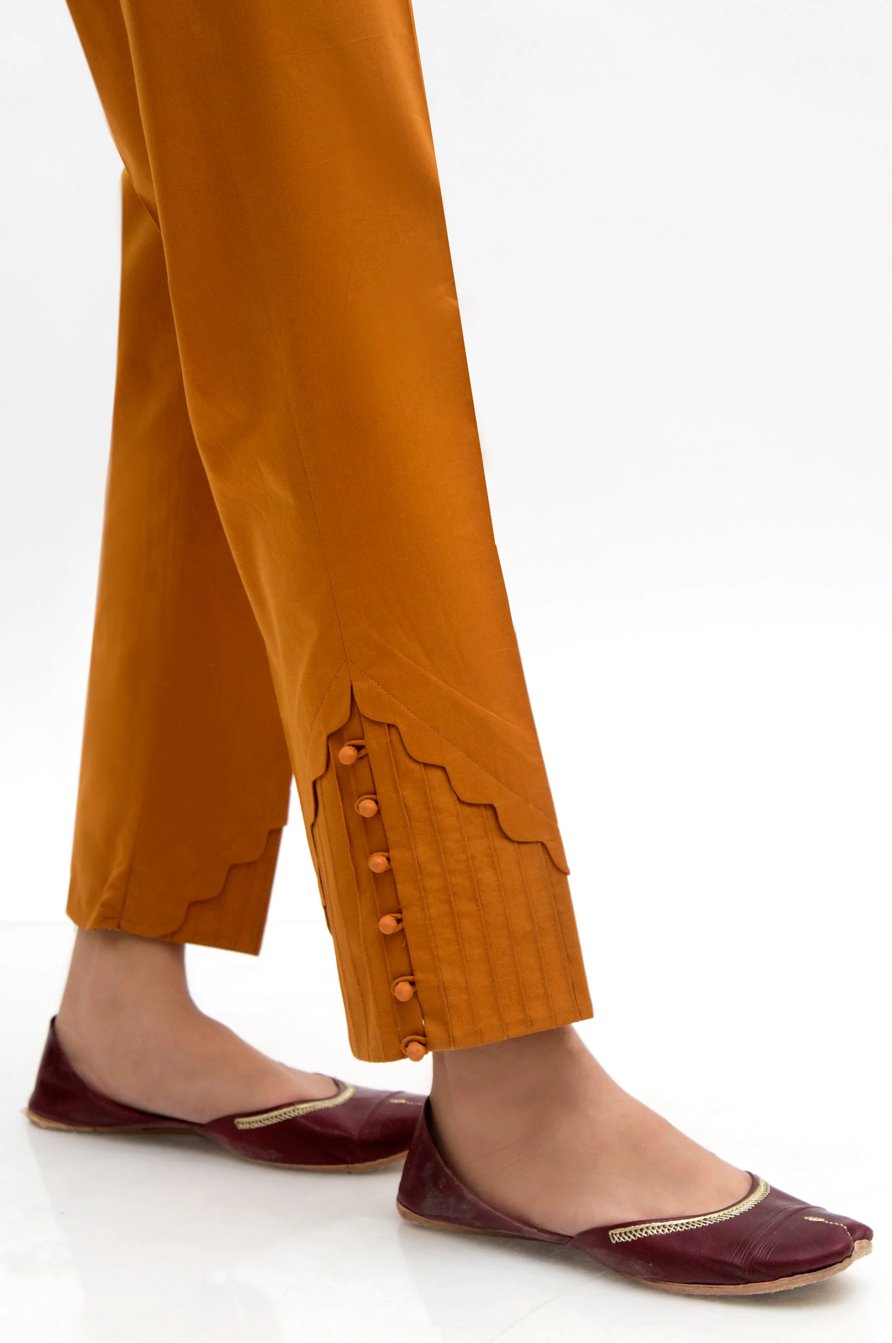Embellished cigarette Pants  - Mustard - Image 4