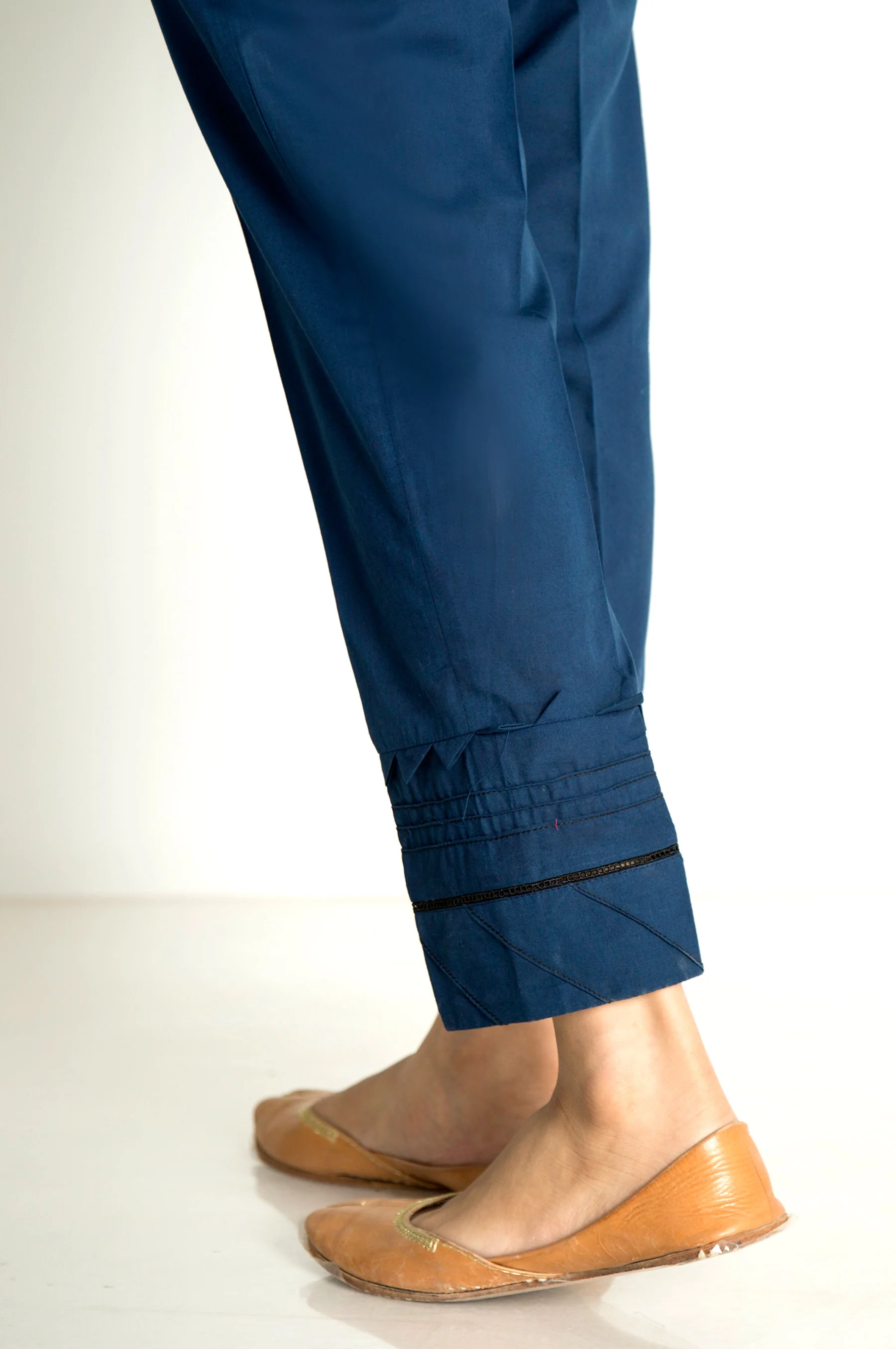 Embellished Cigarette Pants - Navy Blue - Image 2