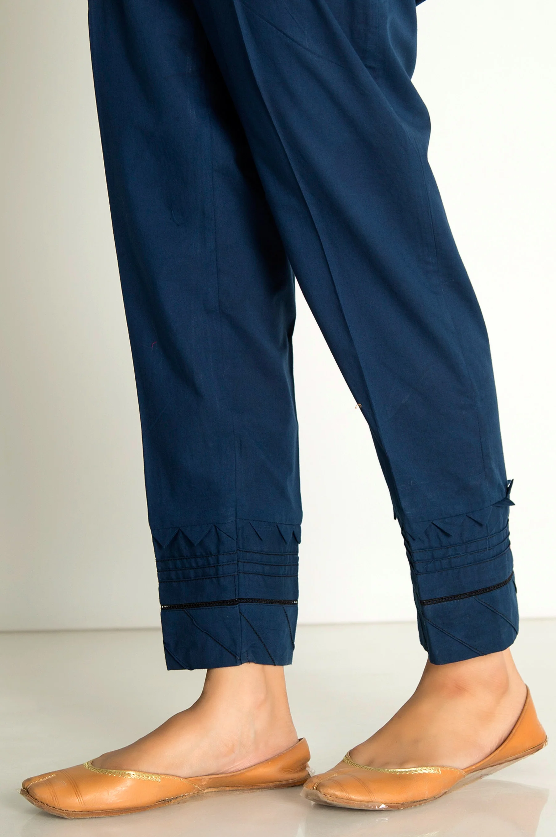 Embellished Cigarette Pants - Navy Blue - Image 3
