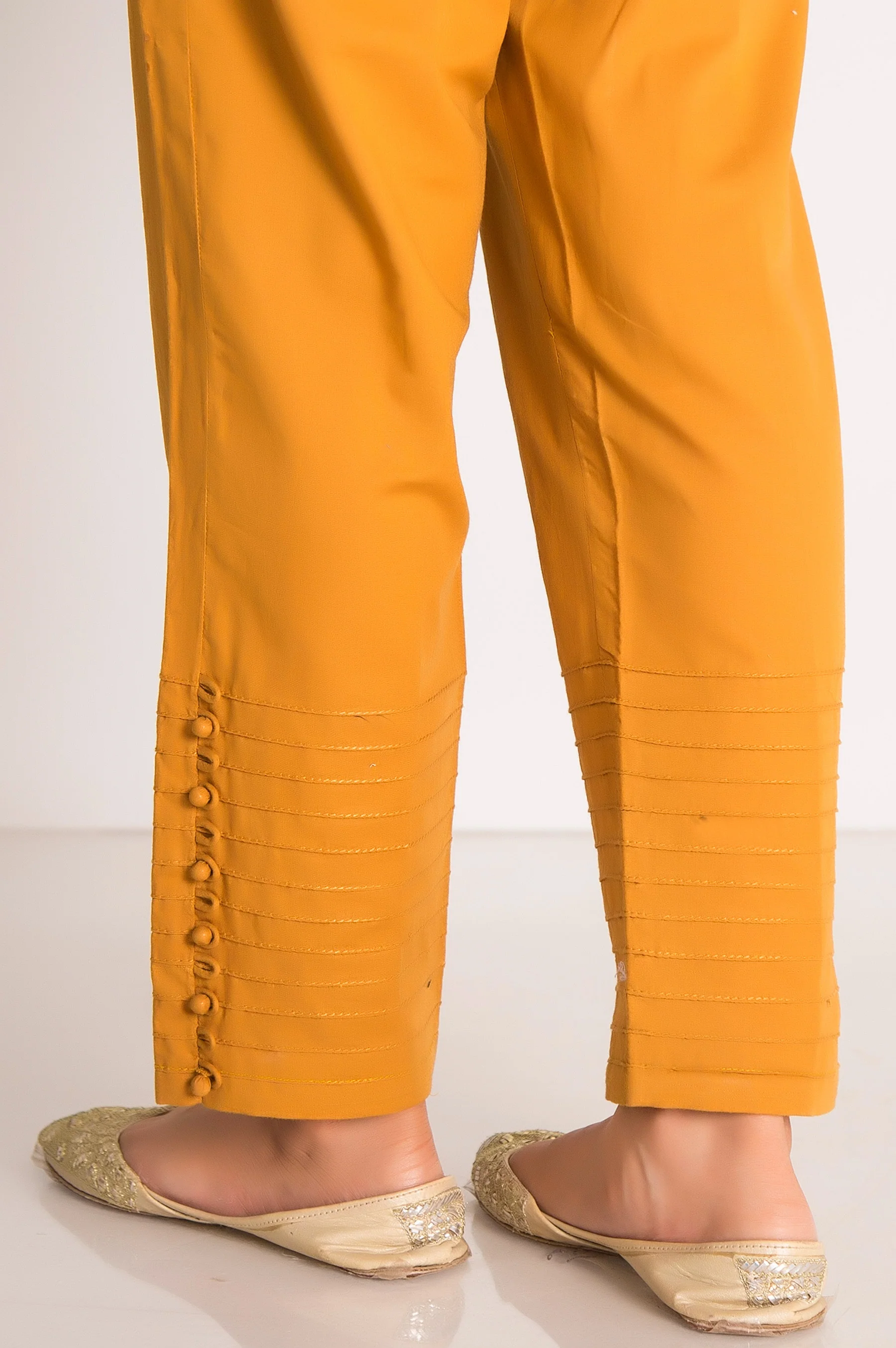 Embellished Cigarette Pants - Mustard - Image 2