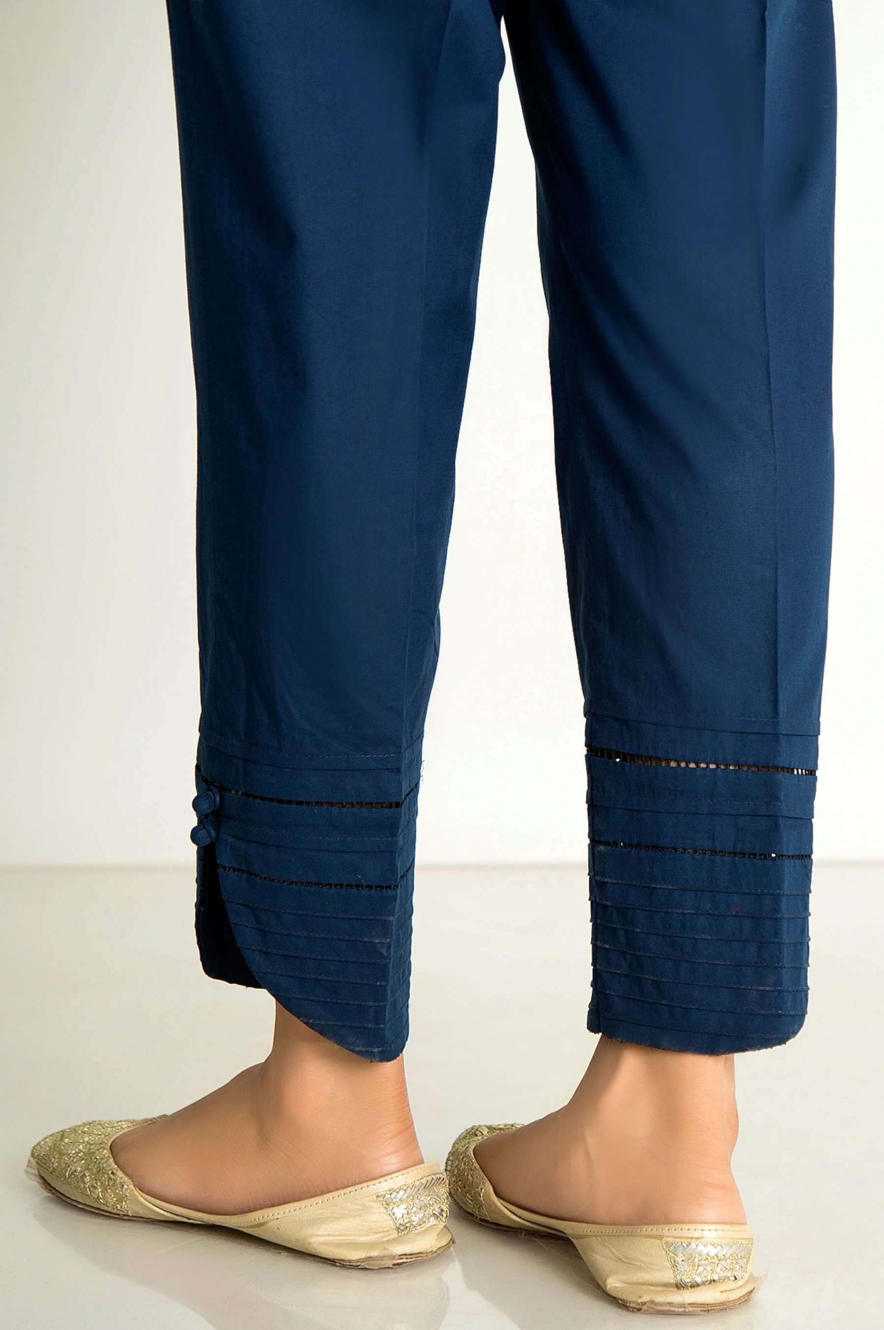 Embellished Cambric Cigarette Pants - Marine - Image 2