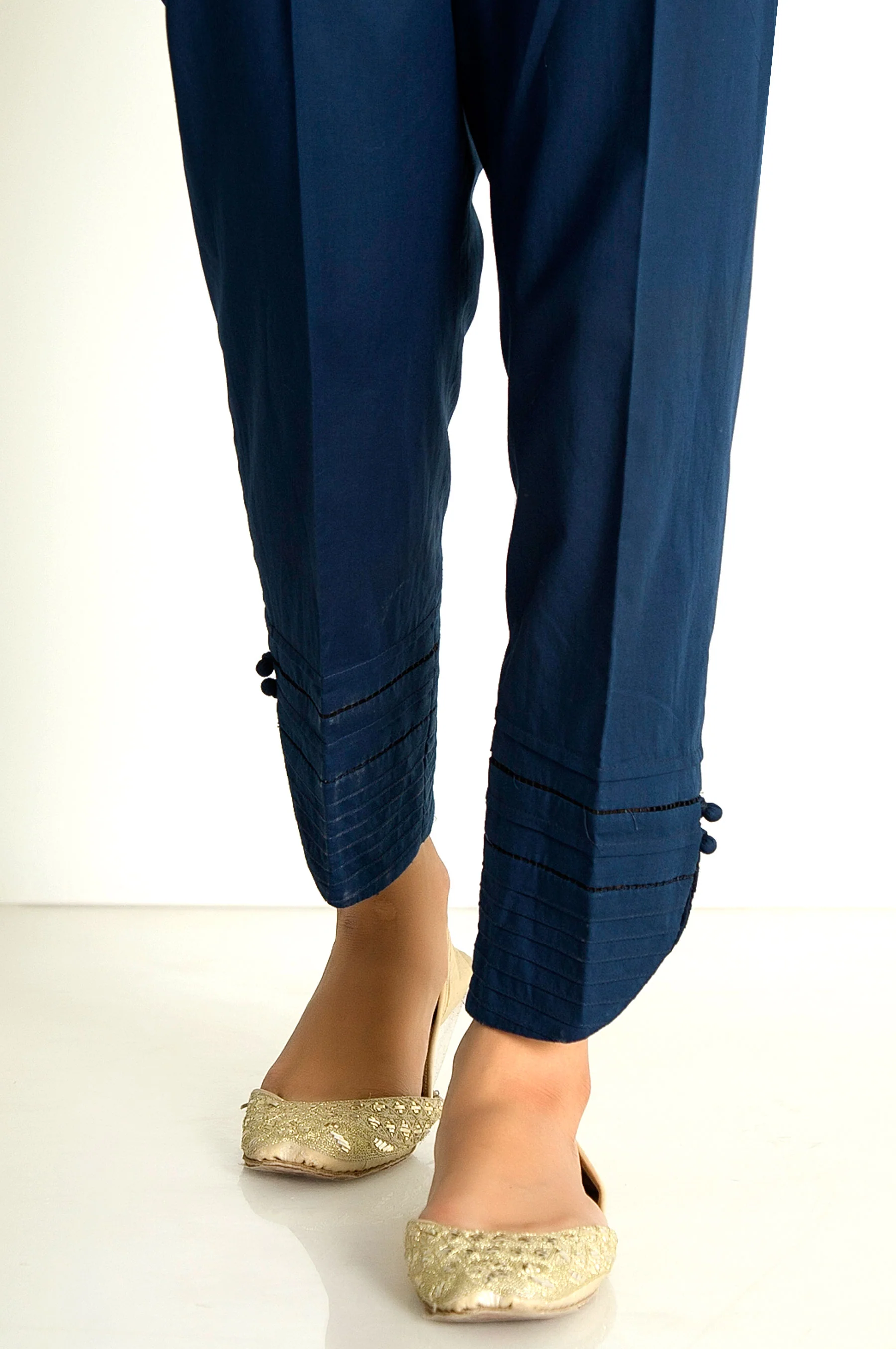 Embellished Cambric Cigarette Pants - Marine - Image 4