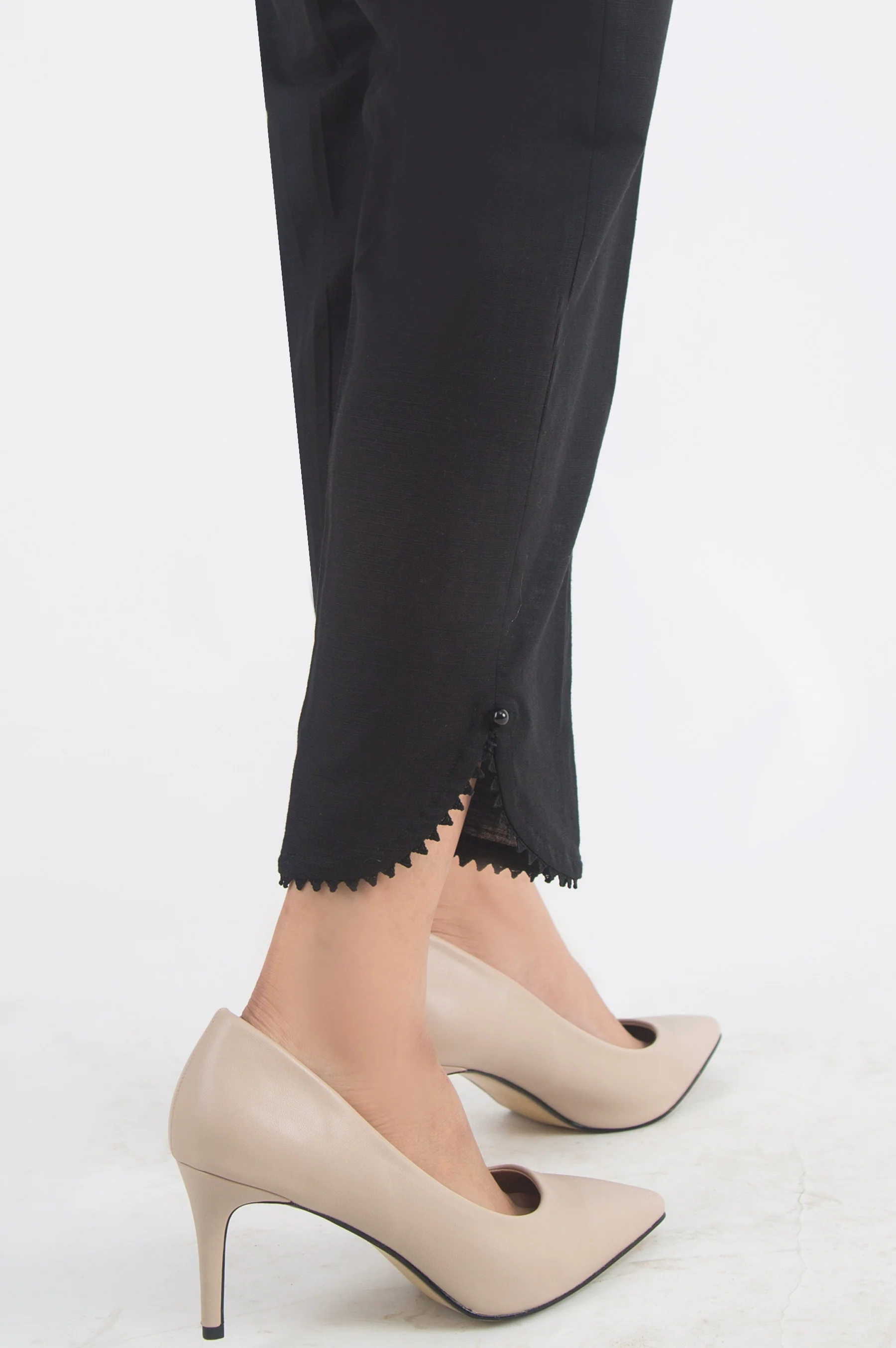 Embellished Khaddar Pants - Black - Image 2