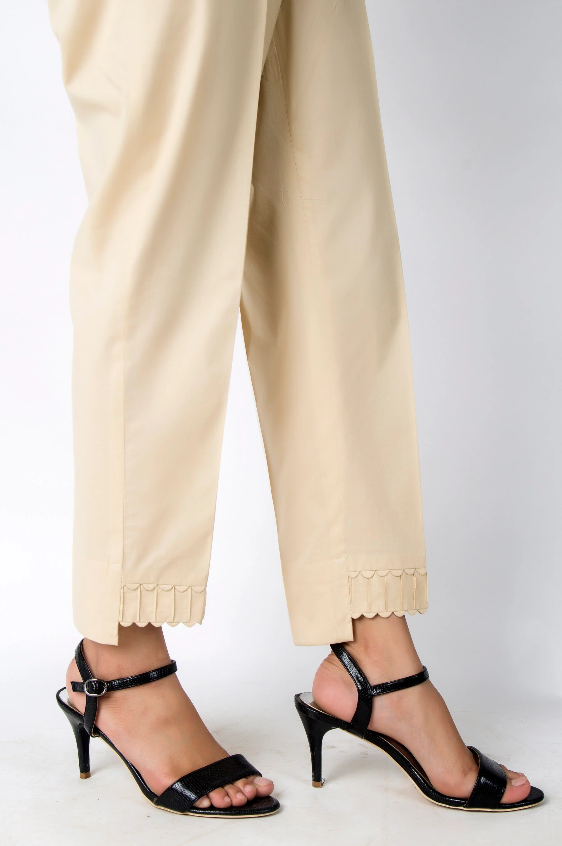 Embellished Cambric Pants - Beige - Image 2