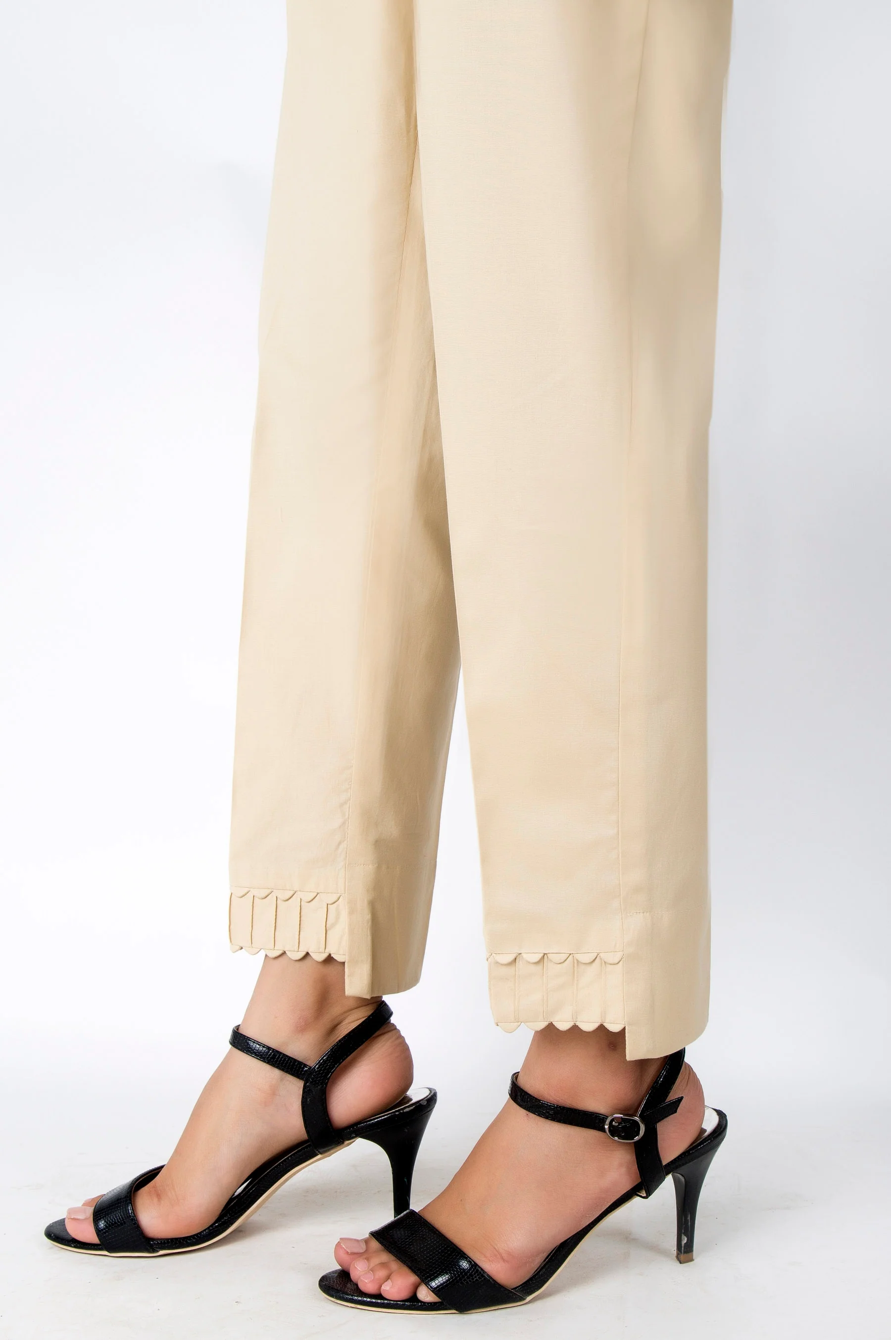 Embellished Cambric Pants - Beige - Image 3