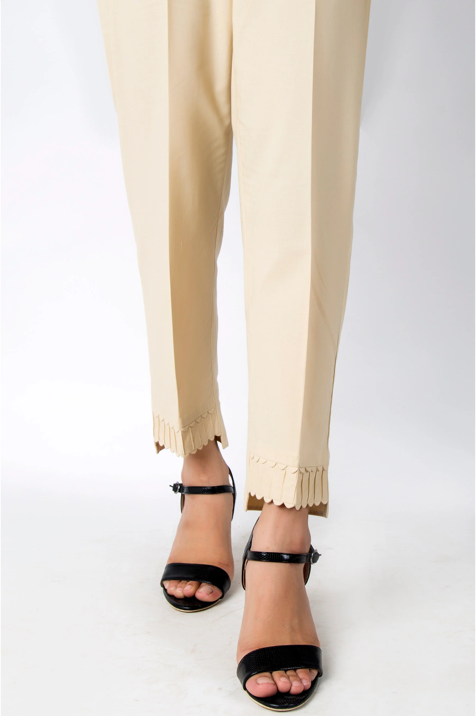 Embellished Cambric Pants - Beige - Image 5