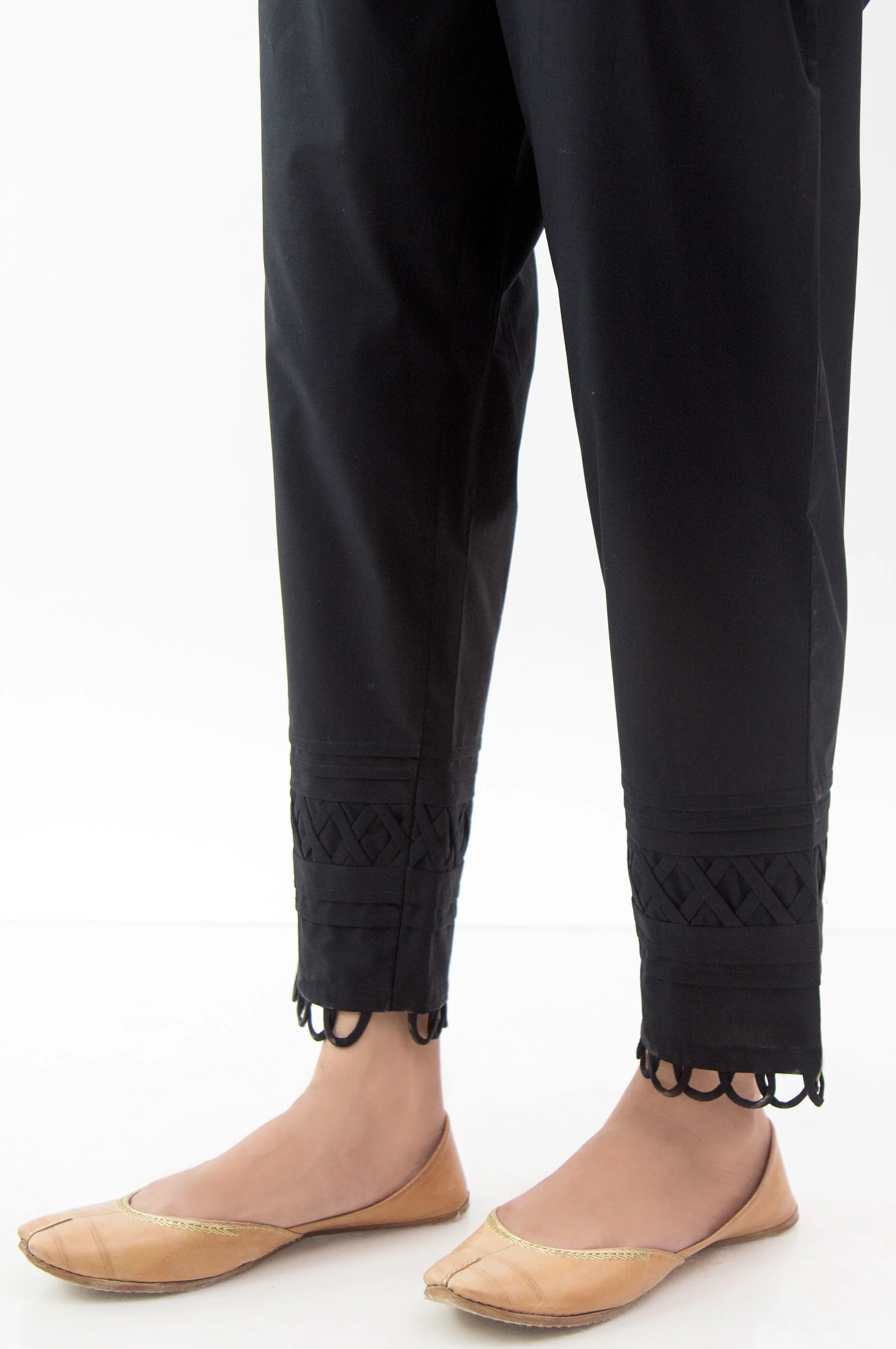 Embellished Cambric Cigarette Pants - Black - Image 3